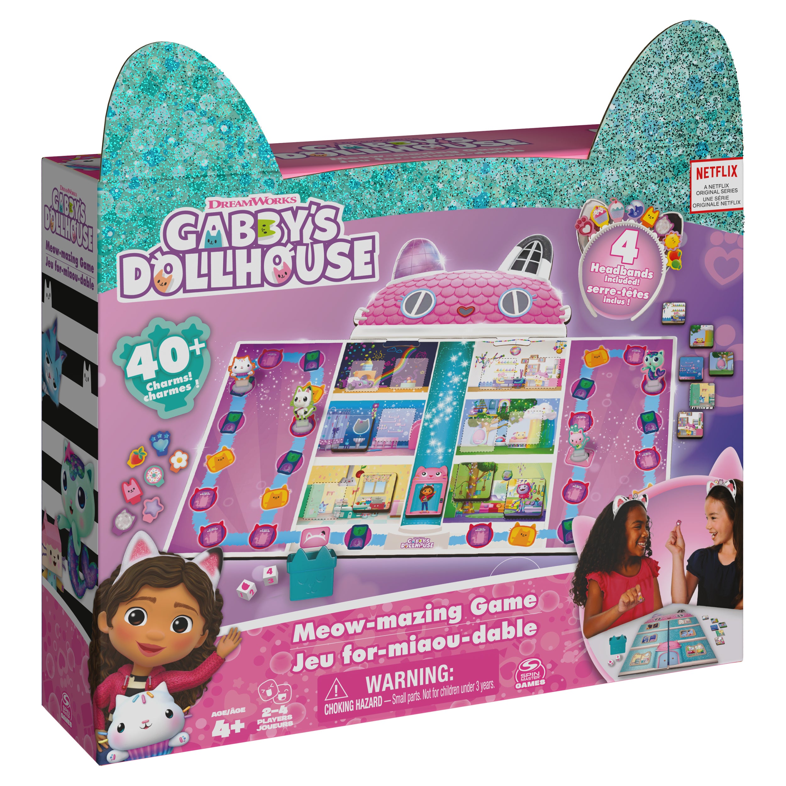Spin Master Games, Gabby’s Dollhouse, Meow-mazing Board Game, Board Game for Kids, Family Games, Preschool Game for Families & Kids Ages 4+