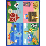Animals All Around 7'8" x 10'9" area rug in color Multi