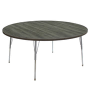 60" Round La Madera Activity Table with Standard Legs - Gray Wood/Silver