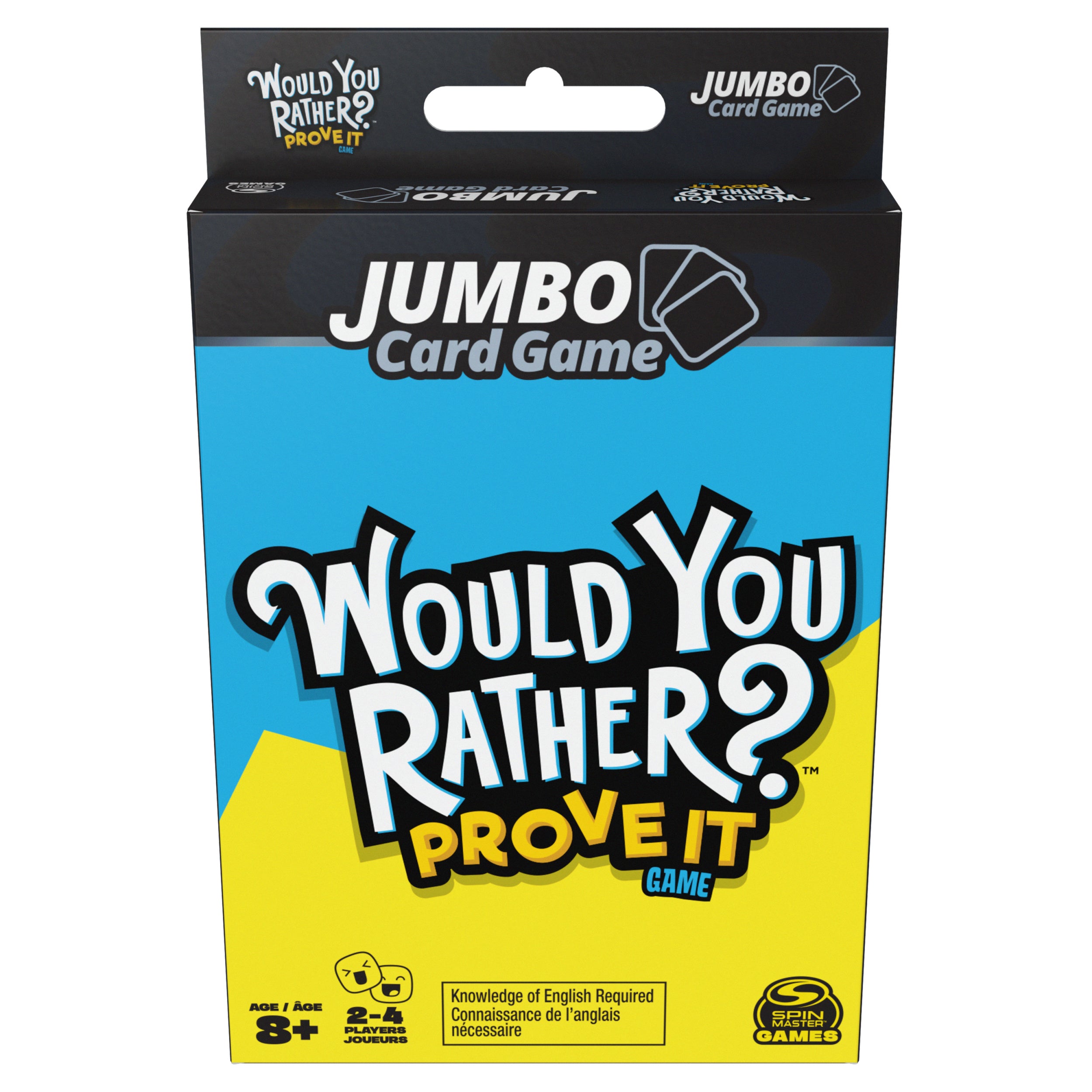 Would You Rather? Prove It Jumbo Card Game| 2-4 Player Party Game | Family Board Game | Funny Gifts| Fun Games for Adults and Kids Ages 8 and up