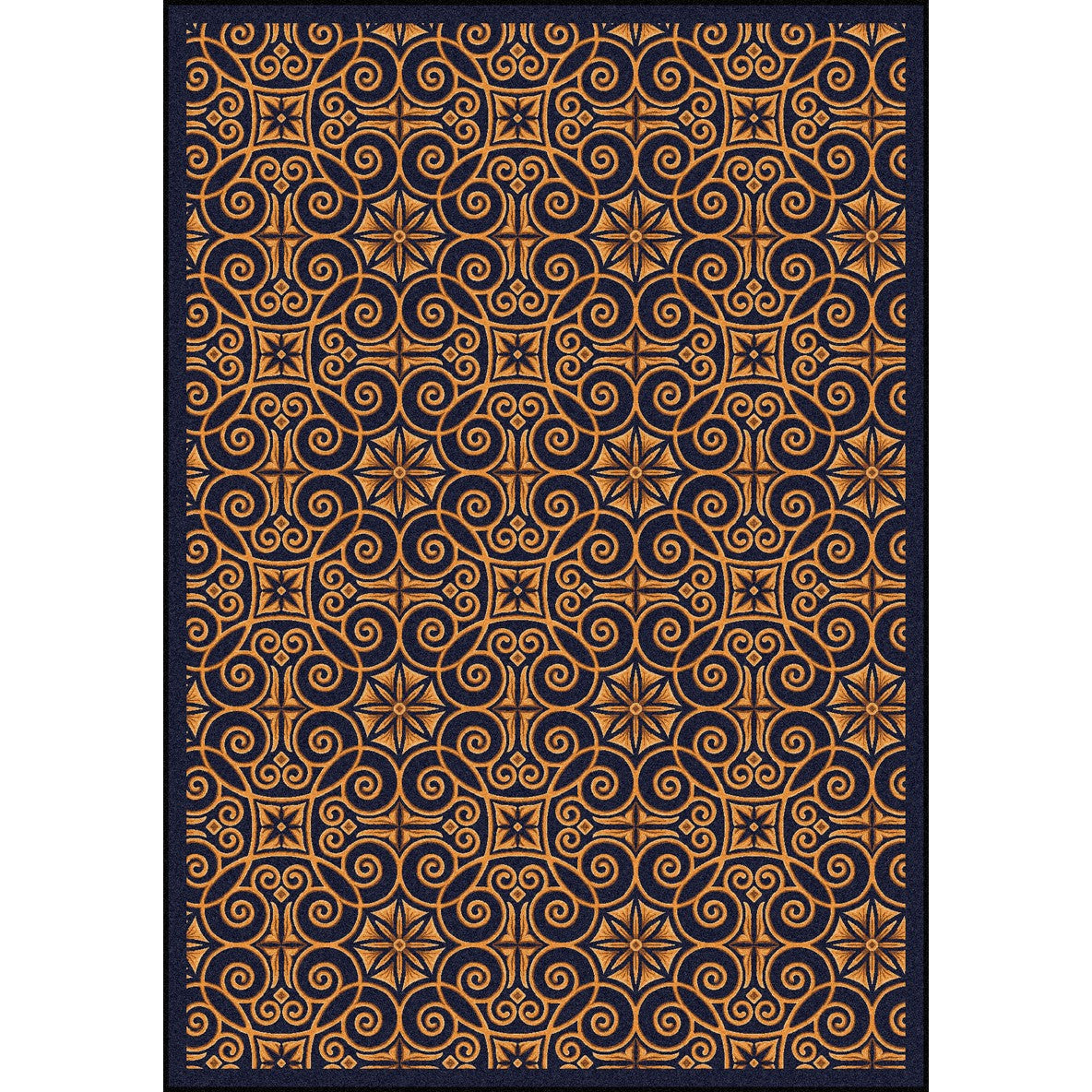 Antique Scroll 3'10" x 5'4" area rug in color Navy