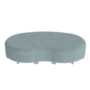 Pro Series Connect Curved Wavelet Backless Seating, 7-Piece Set - Sky Blue Crosshatch