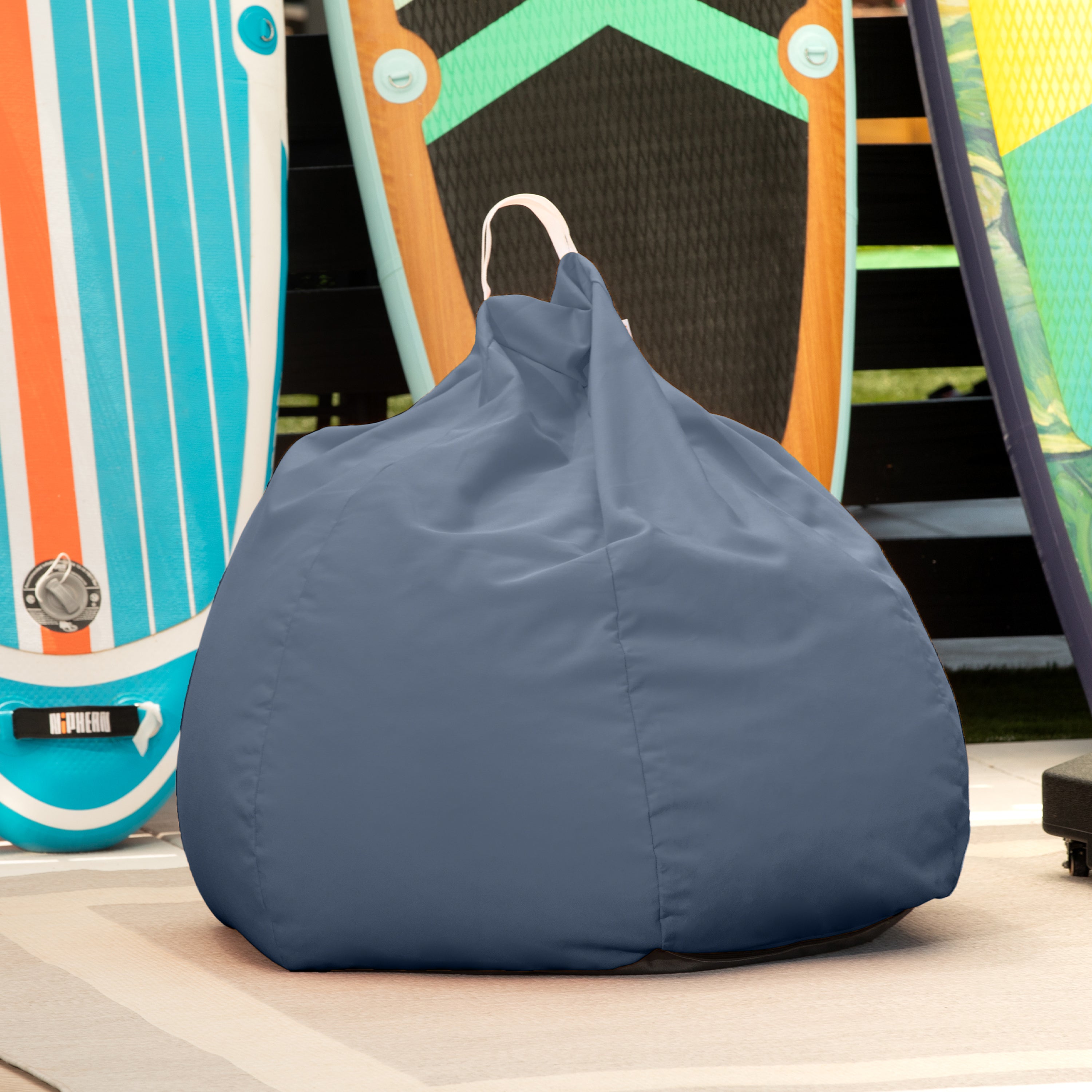 Jaxx Kiss Bean Bag Chair | Casual Poolside & Patio Seating | Sunbrella, Navy