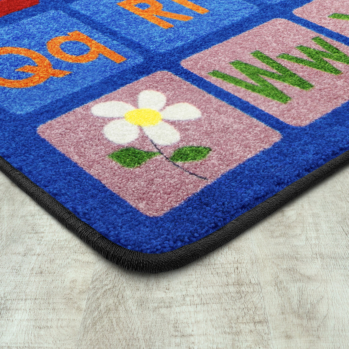 Any Day Alphabet 7'8" x 10'9" area rug in color Multi