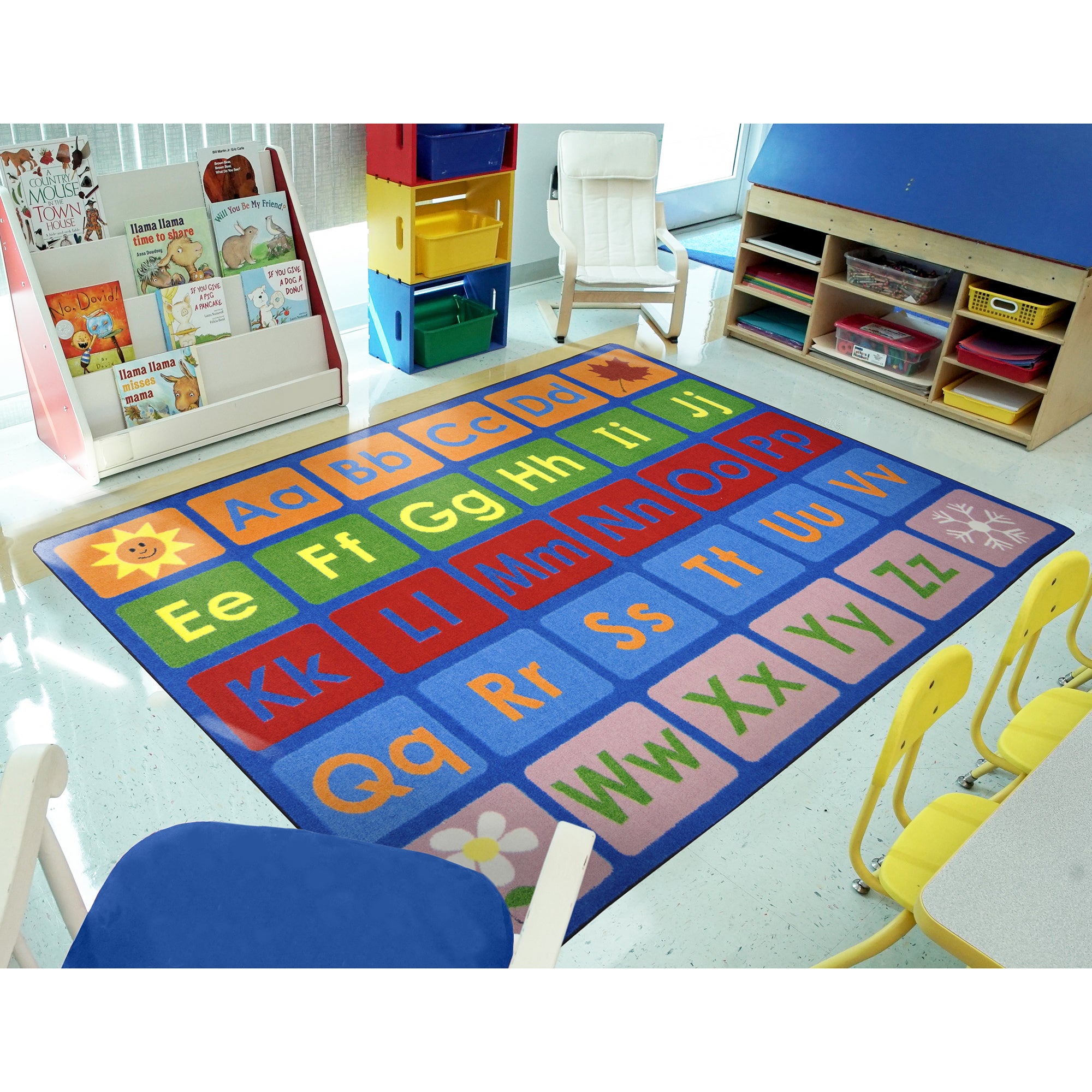 Any Day Alphabet 7'8" x 10'9" area rug in color Multi