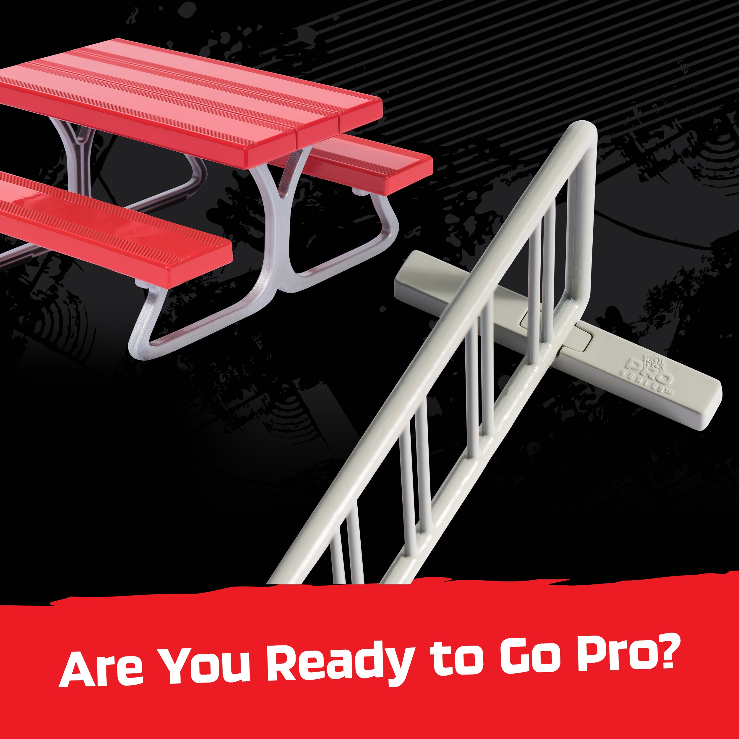 Tech Deck, Pro Series Daily Grind Pack 2.0 with Picnic Table and Bike Rack; Kids Toys for Boys Ages 6 and up Mini Fingerboard Sold Separately