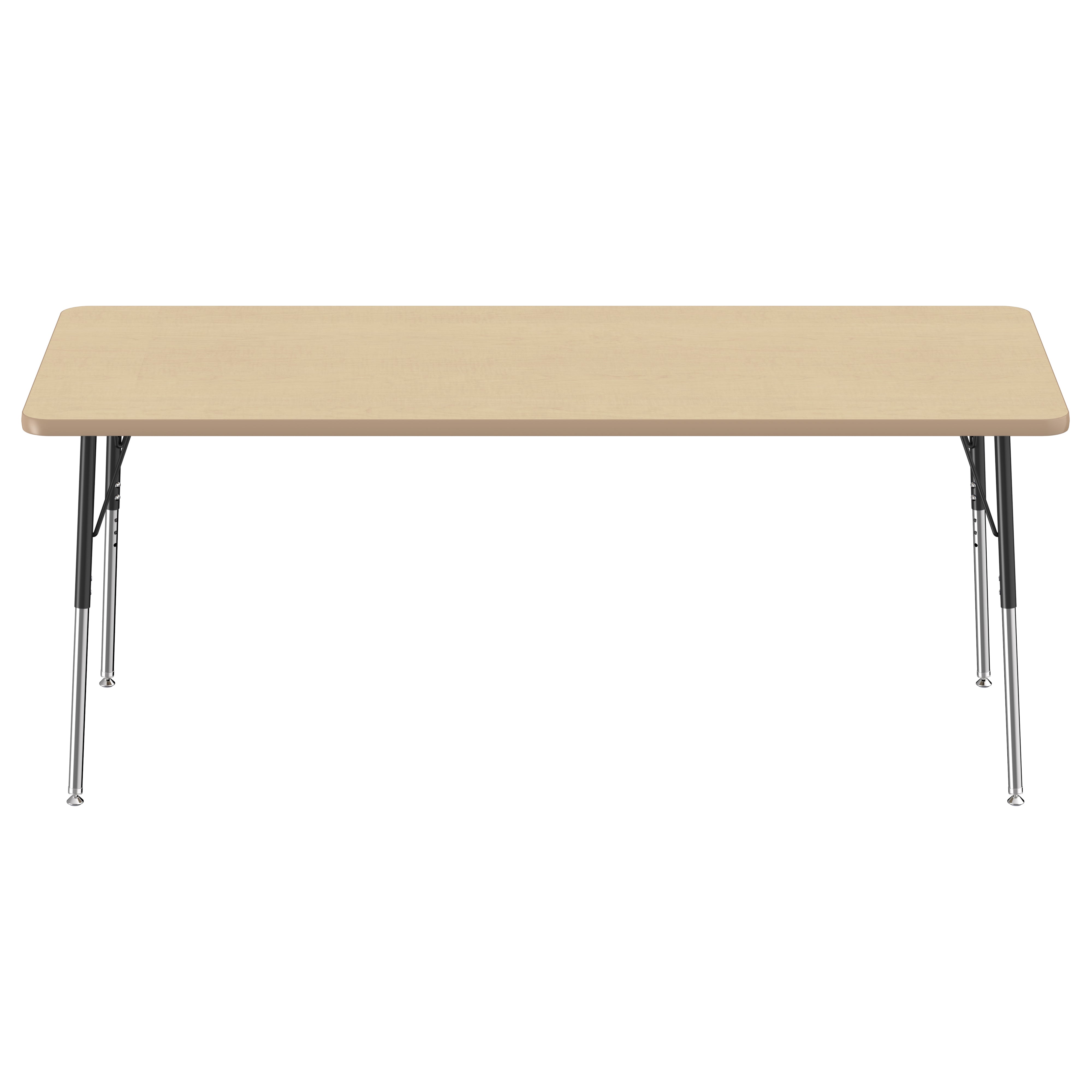 30" x 72" Rectangle Thermofused Activity Table with Adjustable Standard Swivel Glide Legs - Maple/Maple/Black