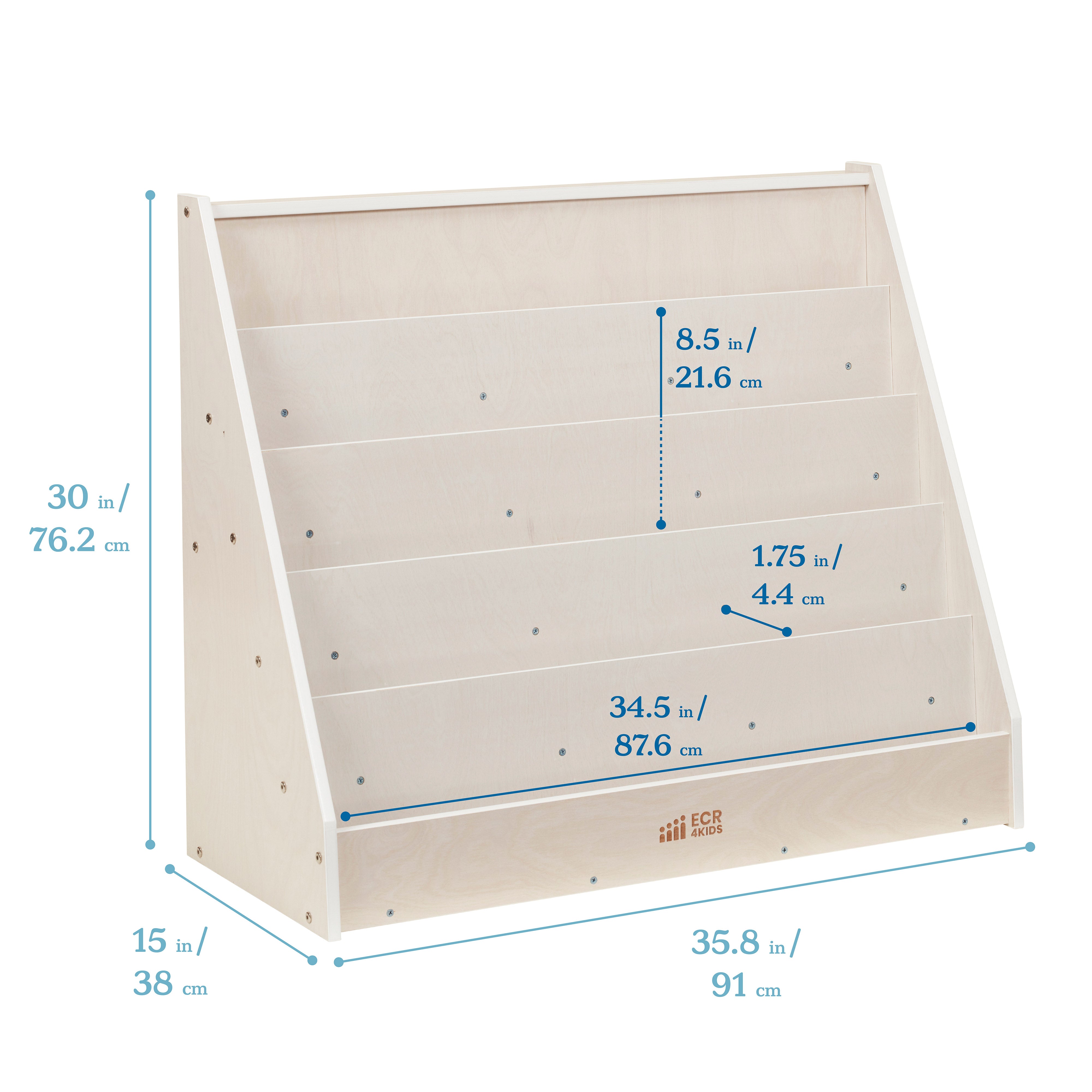 Single-Sided Book Display - White Wash