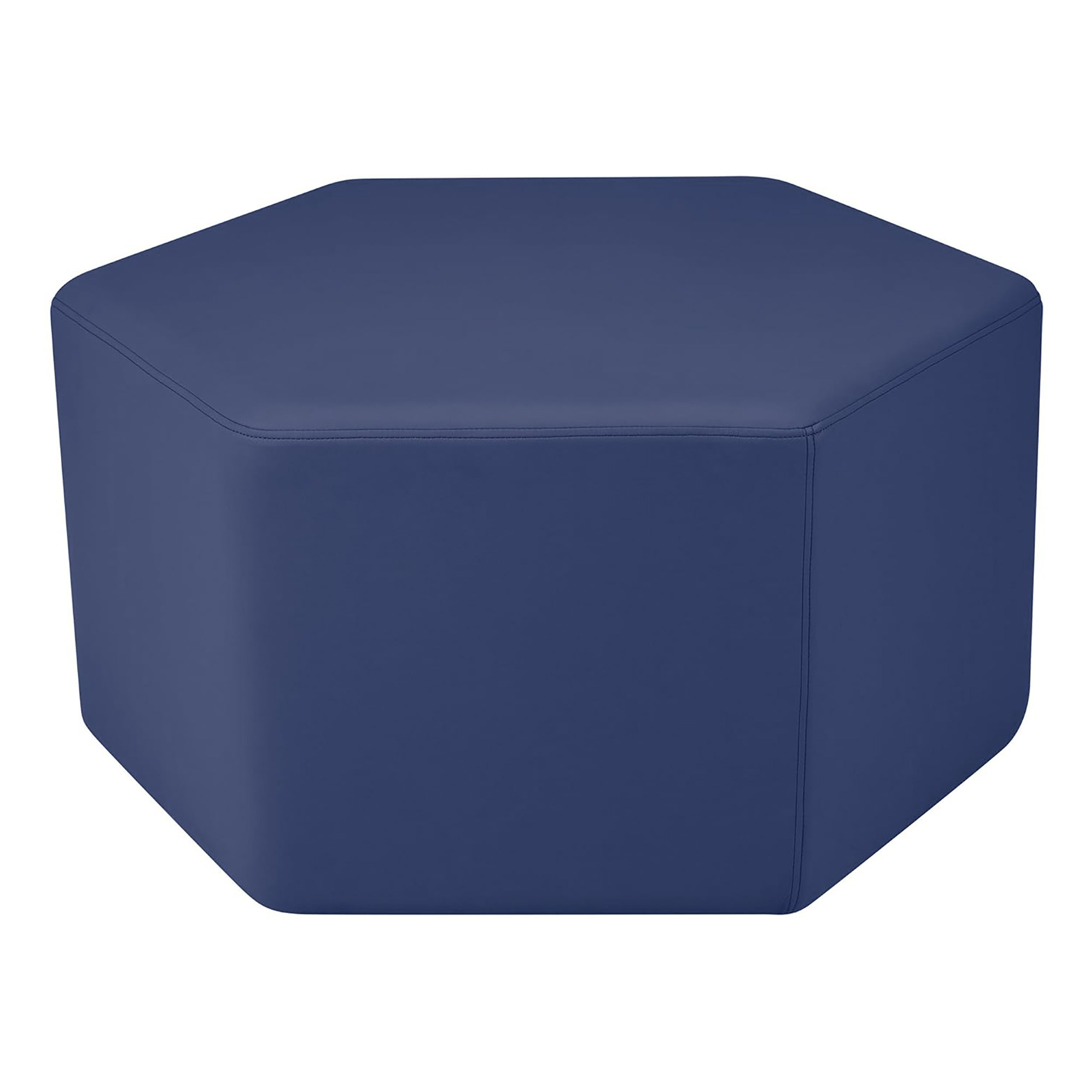 Pro Series Upholstered Hexagon Ottoman 18" Height - Navy