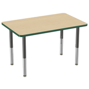 30" x 48" Rectangle T-Molding Activity Table with Adjustable Super Legs - Maple/Green/Black