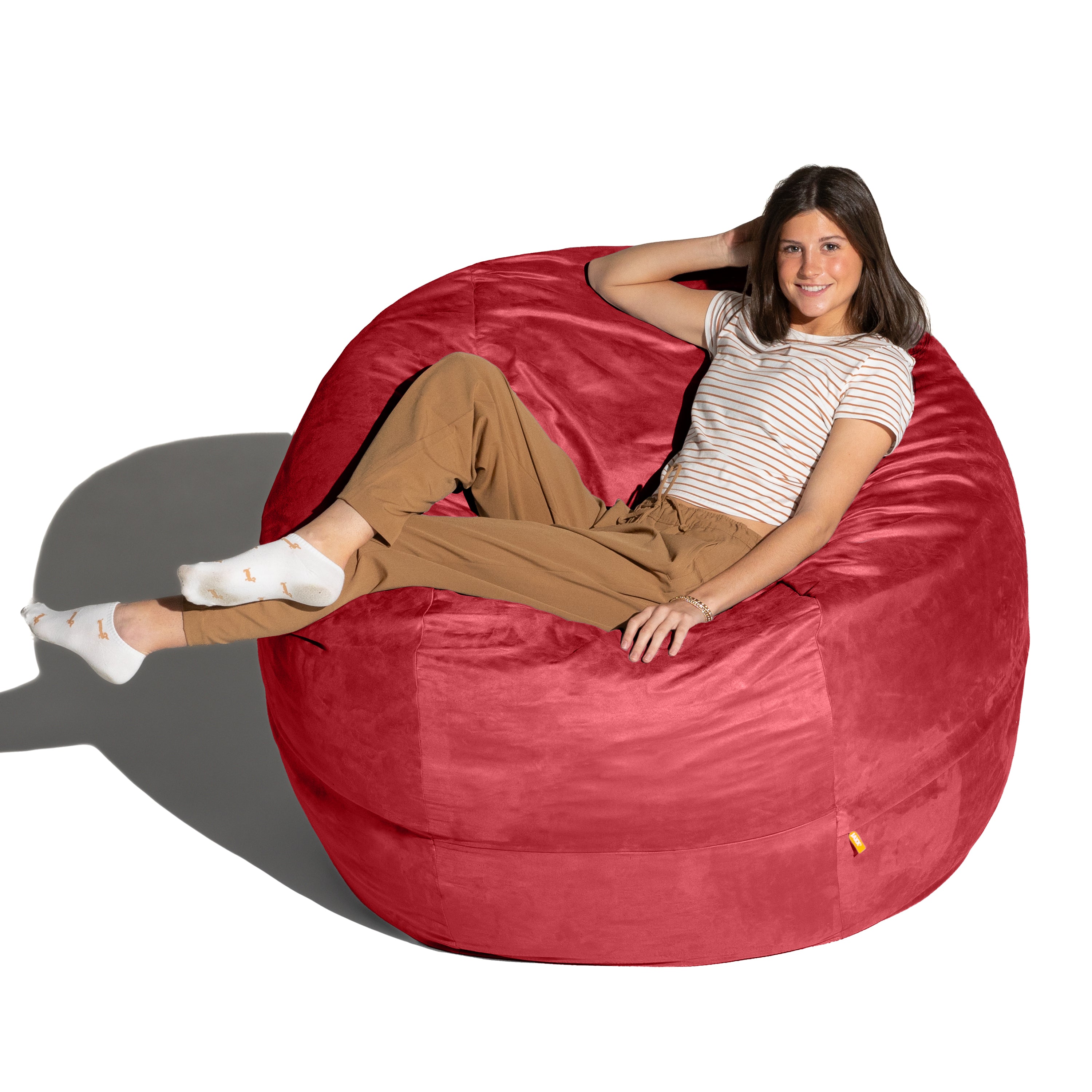 Jaxx Saxx 5 Foot Large Bean Bag w/ Removable Cover, Cinnabar