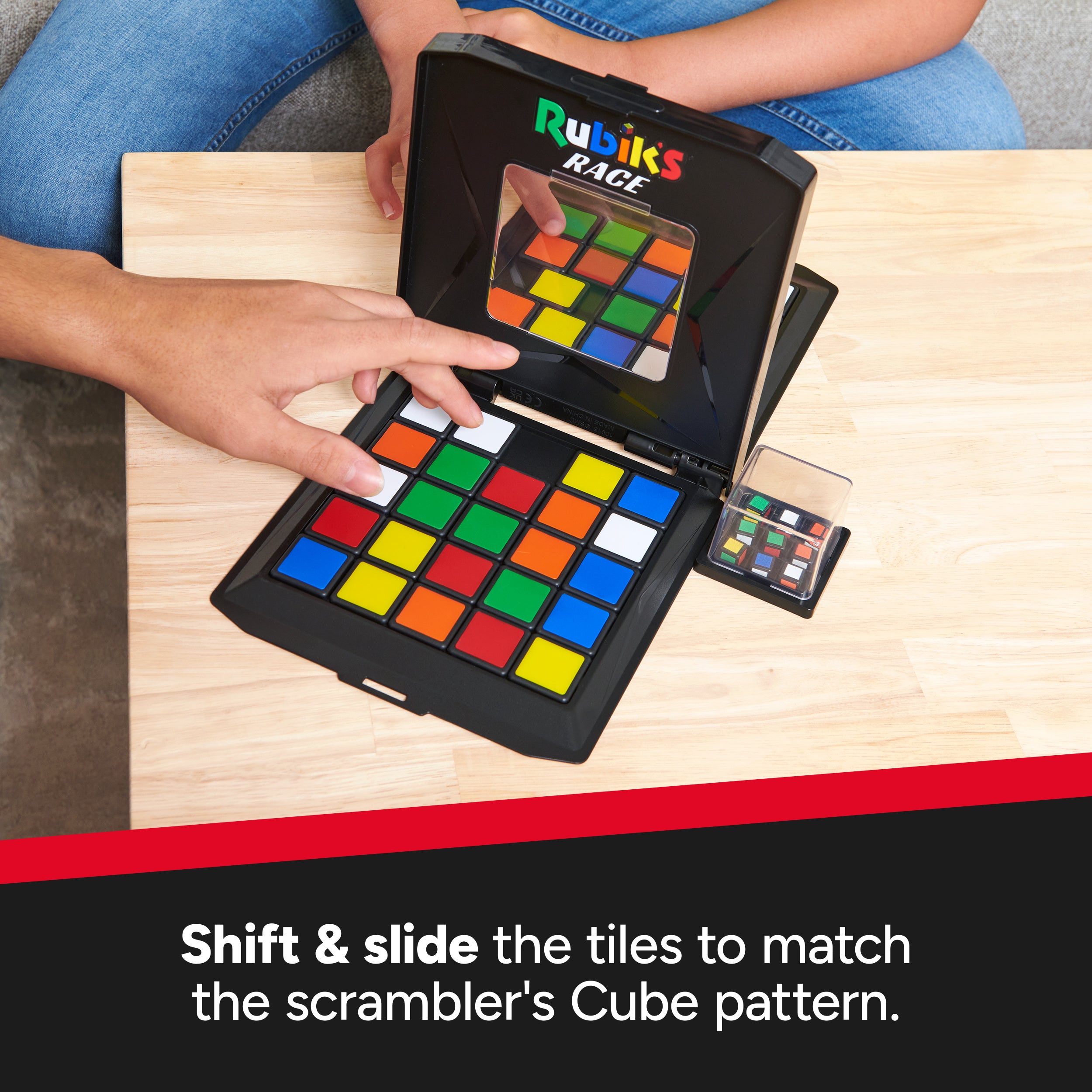 Rubik’s Cube, Rubik's Race, Ace Edition, Classic Fast-Paced Puzzle Strategy Sequence Board Game, Problem-Solving Brain Teaser, Color-Matching Game, 2 Players, for Adults, Teens, Kids Ages 7 & Up