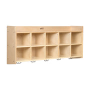 10-Section Hanging Coat Locker and Shelf - Natural