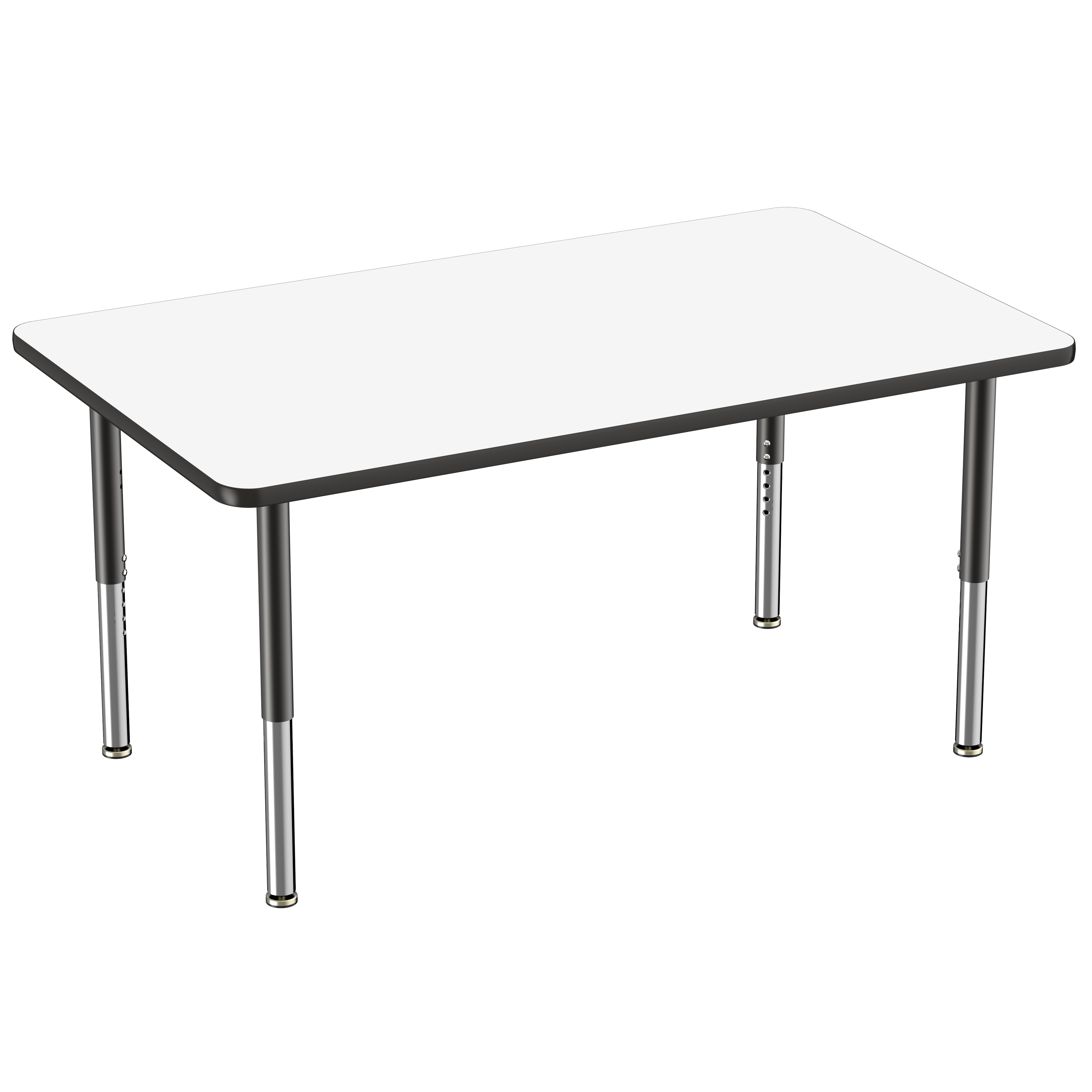 36" x 60" Rectangle Dry-Erase Activity Table with Adjustable Super Legs - Whiteboard/Black