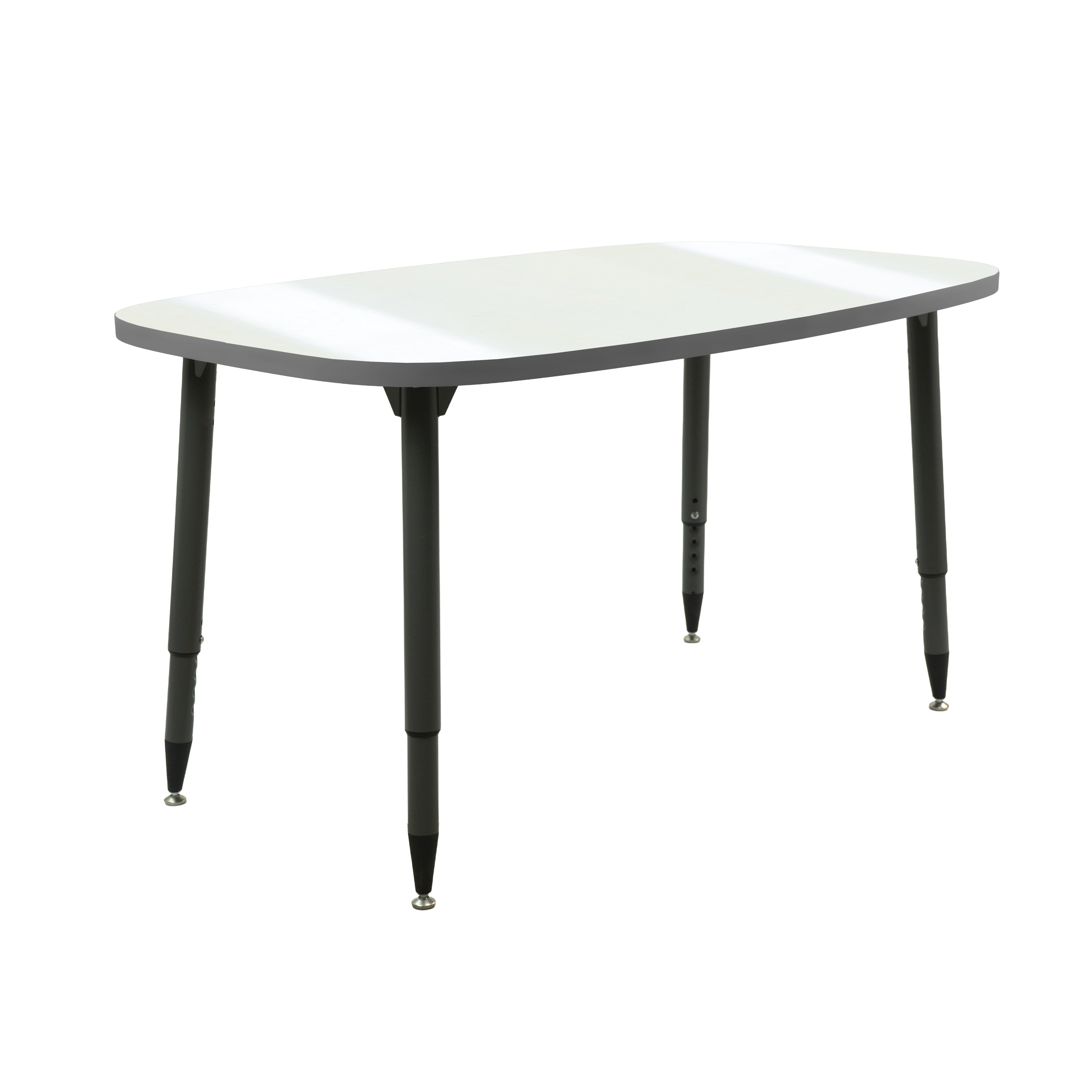 Adapte 31" x 50" Rounded Rectangle Dry-Erase Activity Table with Adjustable Tapered Legs - Whiteboard/North Sea