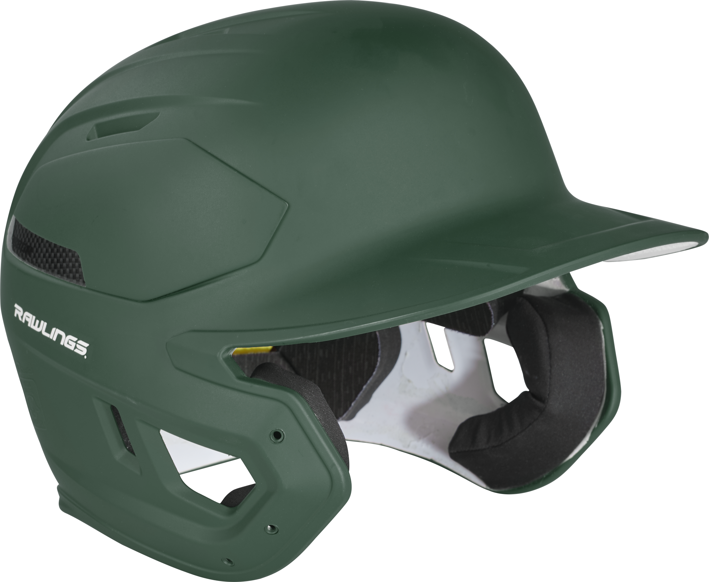 Rawlings Mach Carbon Adult 1-Tone Baseball Helmet - Small - Dark Green