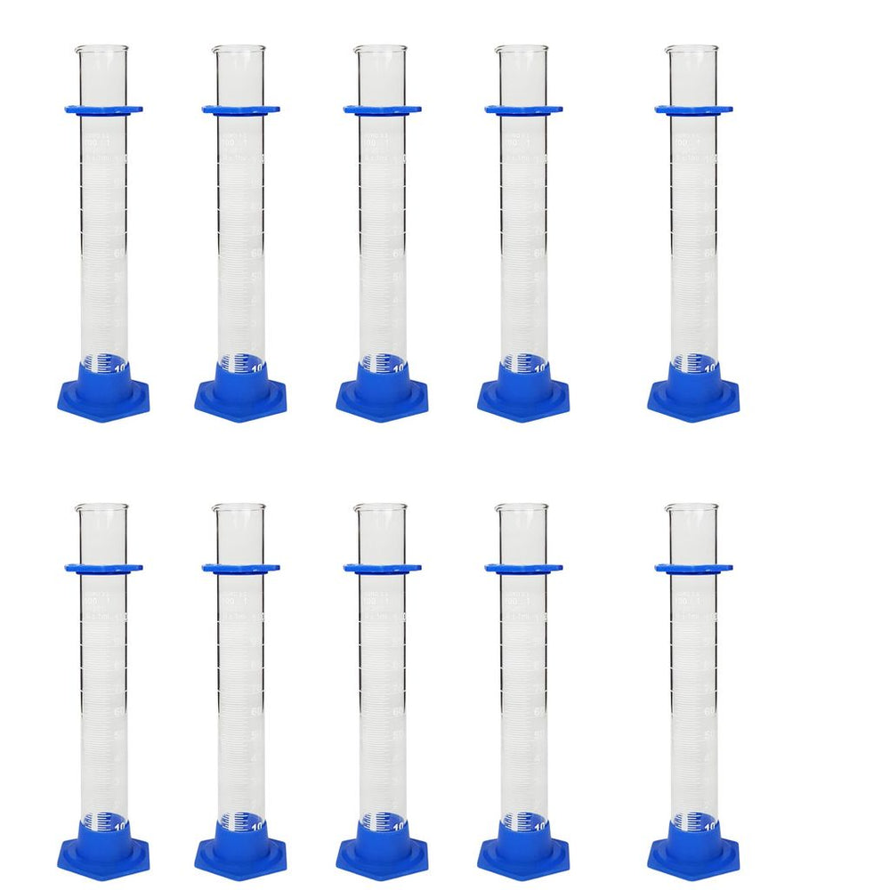 Cylinder, Borosilicate Glass with Bumper Guard, 100ml, Pack of 10