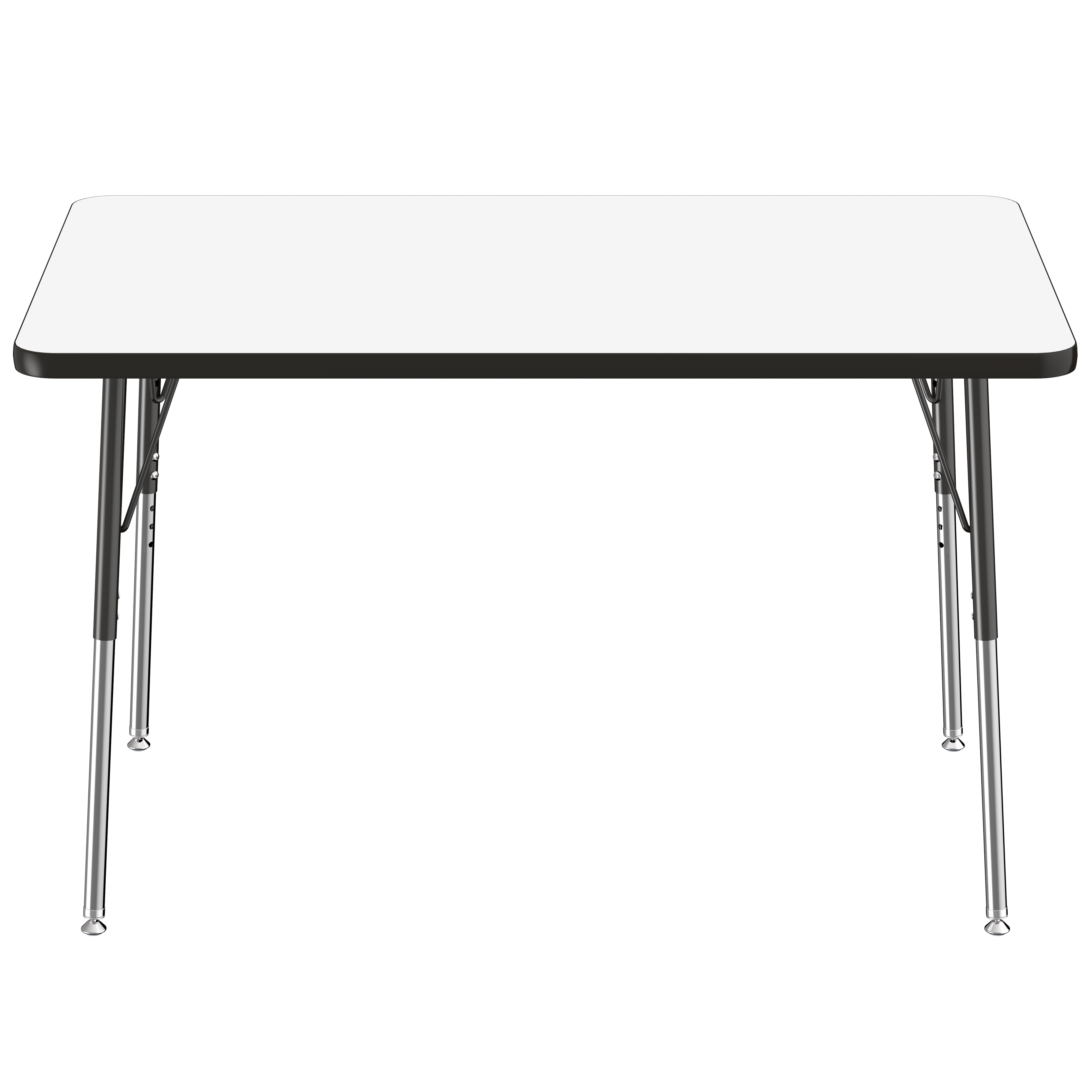 30" x 48" Rectangle Dry-Erase Activity Table with Adjustable Standard Swivel Glide Legs - Whiteboard/Black