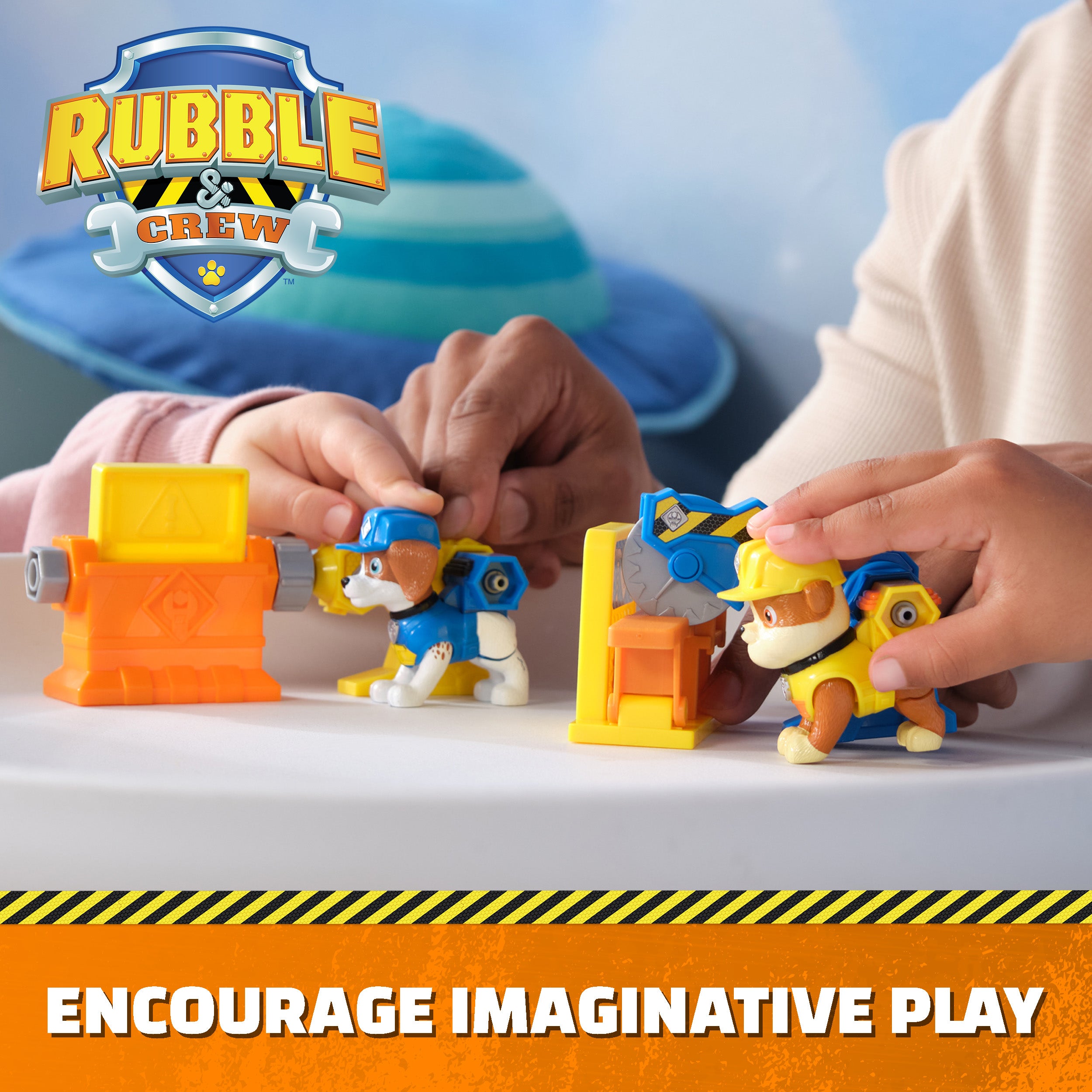 Rubble & Crew, Power Tool Pups, Rubble & Wheeler Toy Figures with 2 Construction Tools & 2 Building Accessories, Kids Toys for Boys & Girls Ages 3+