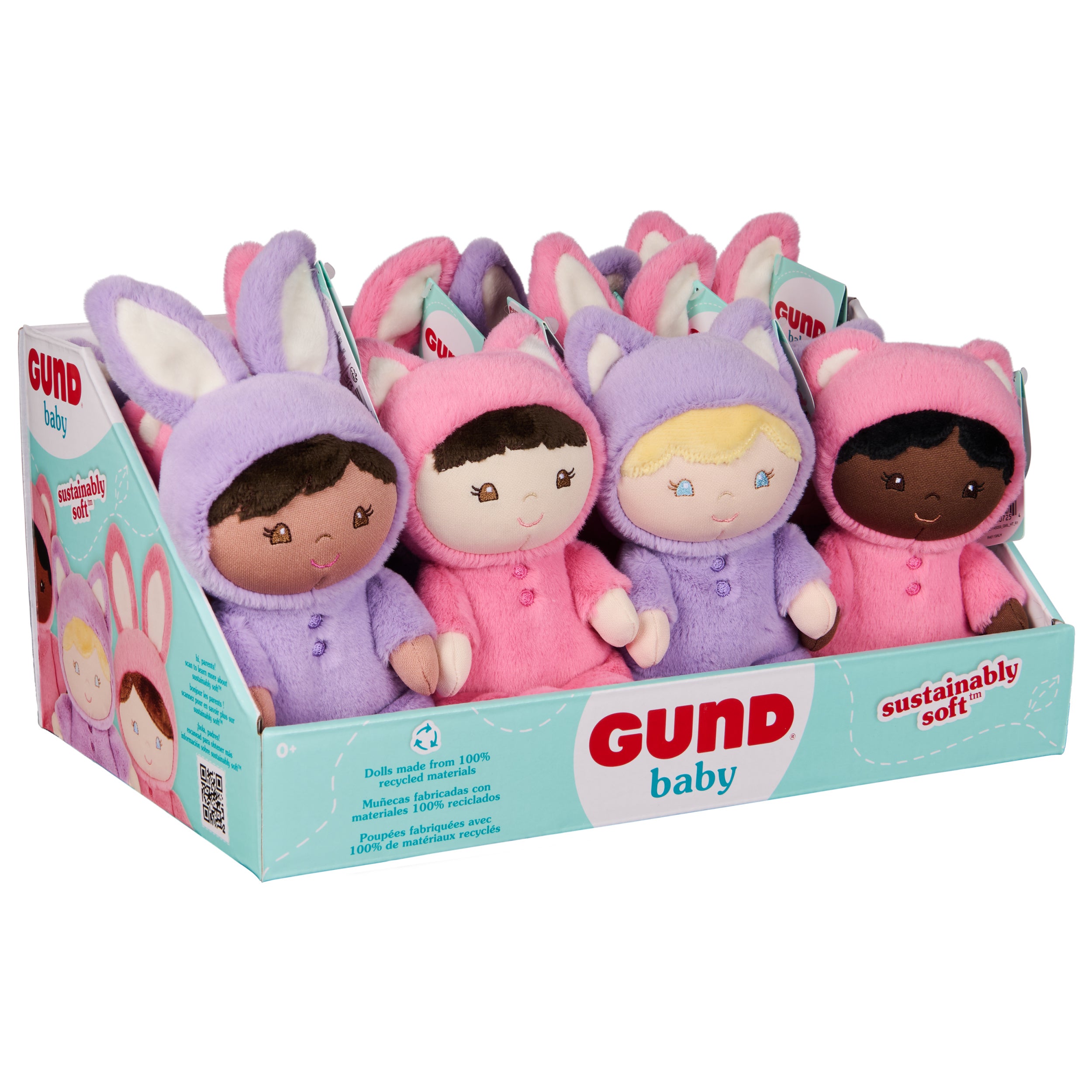100% Recycled 7" Mini Baby Doll CDU 6 Assorted Styles