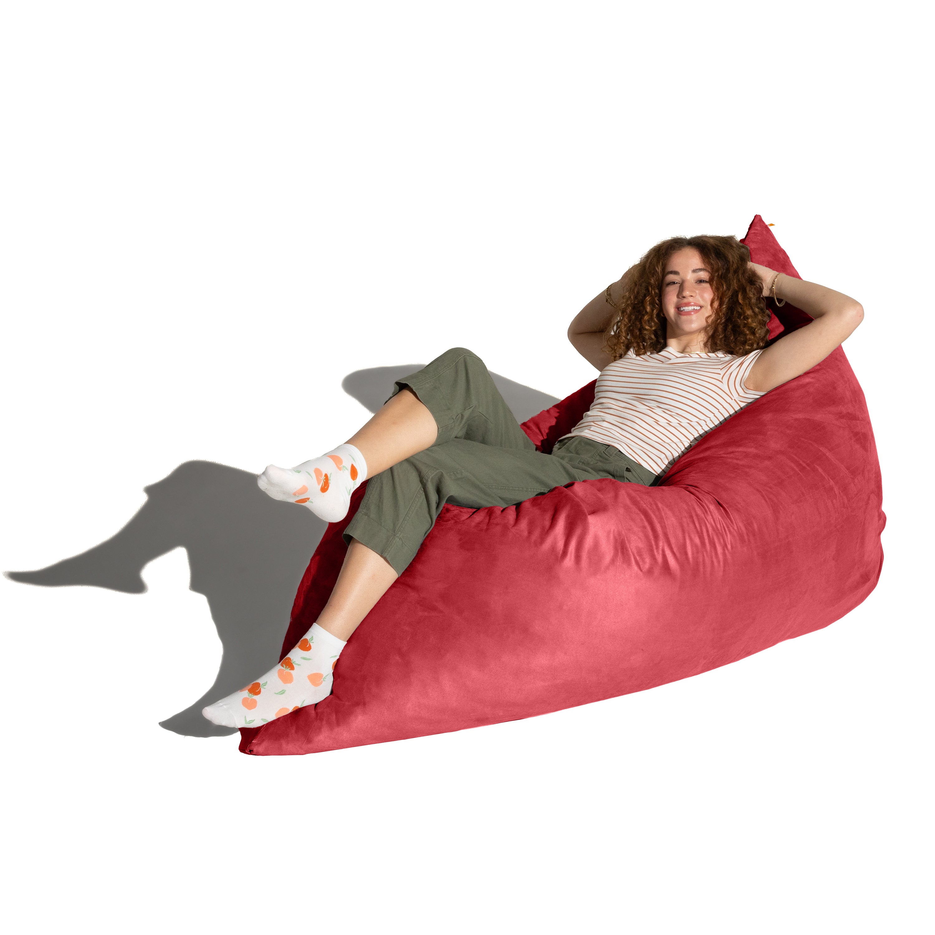 Jaxx Pillow Saxx 5.5-Foot - Huge Bean Bag Floor Pillow and Lounger, Cinnabar