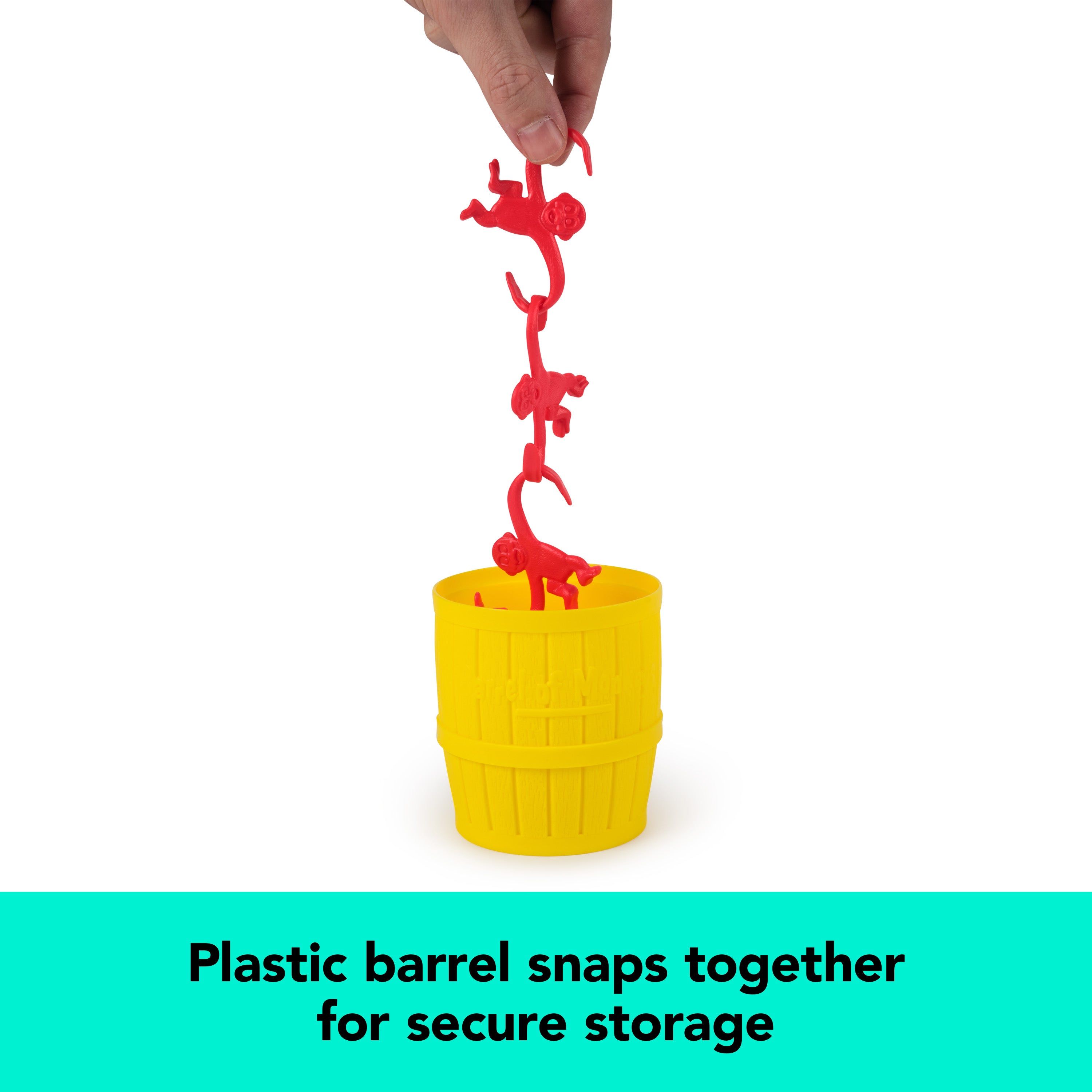 Spin Master Games, Barrel of Monkeys, Retro Linking Fun for Preschoolers, Family Games, 1 & Up Players, for Ages 3 & Up