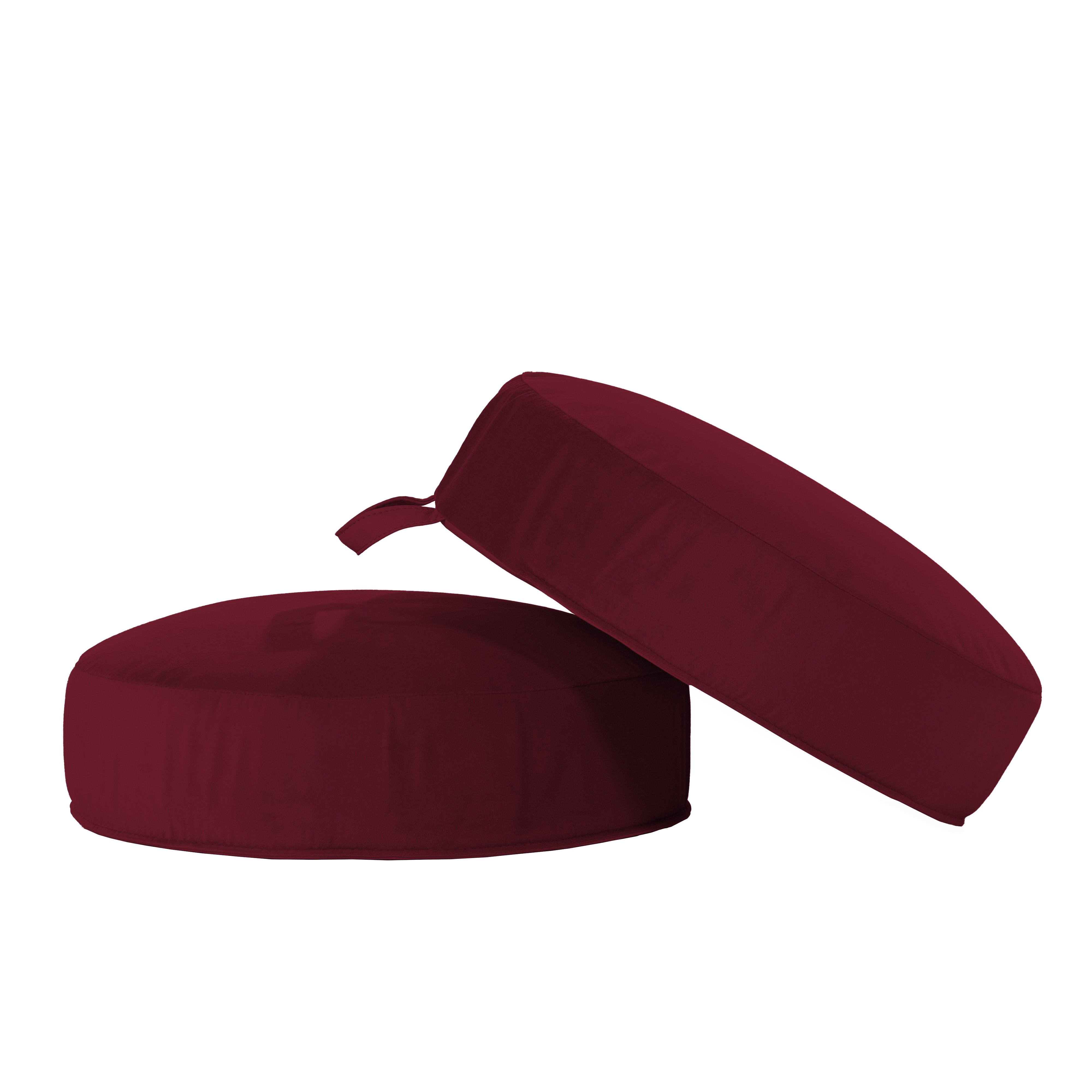 Overstuffed Microfiber Floor Cushions, 2-Piece - Bordeaux