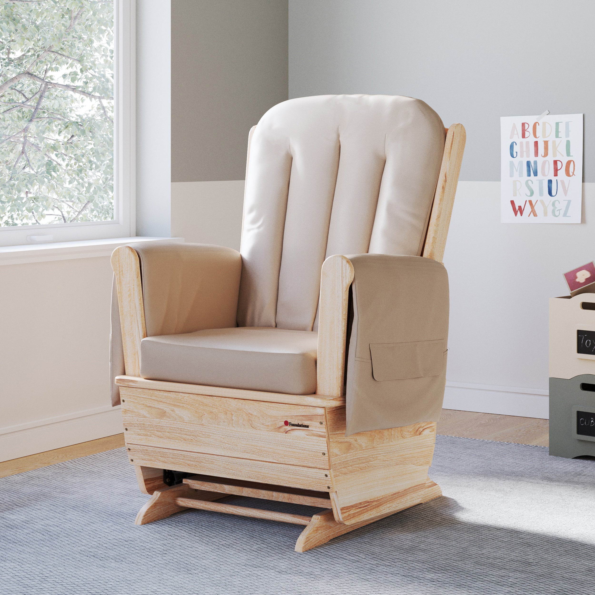 Safe Rocker Glider with Std. Base and Vinyl Cushions