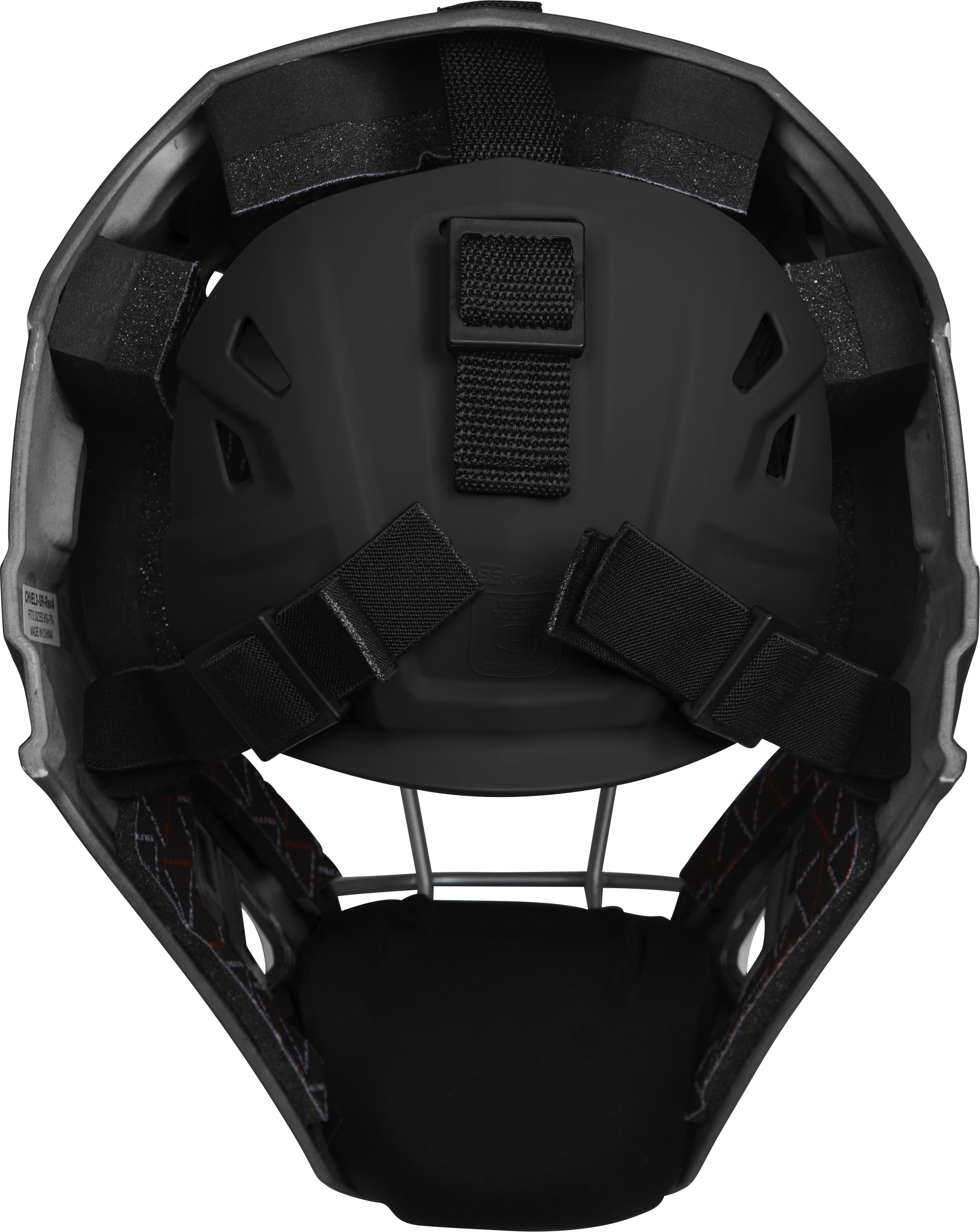 Rawlings Velo 2.0 Matte Senior Catchers Helmet - Black/Scarlet