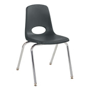 18" Stack Chair with Swivel Glides - Black