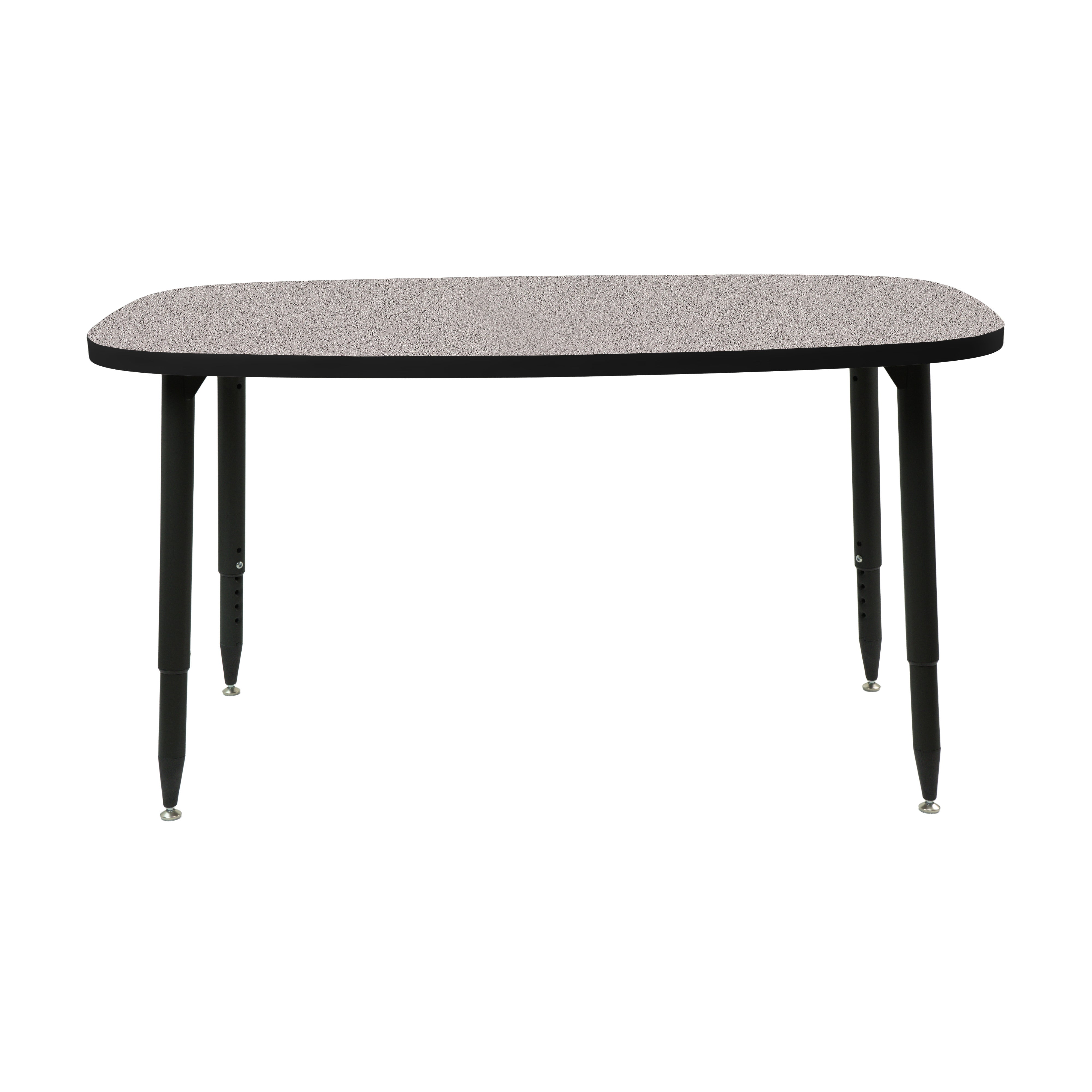 Adapte 31" x 50" Rounded Rectangle Thermofused Activity Table with Adjustable Tapered Legs - Gray/Black