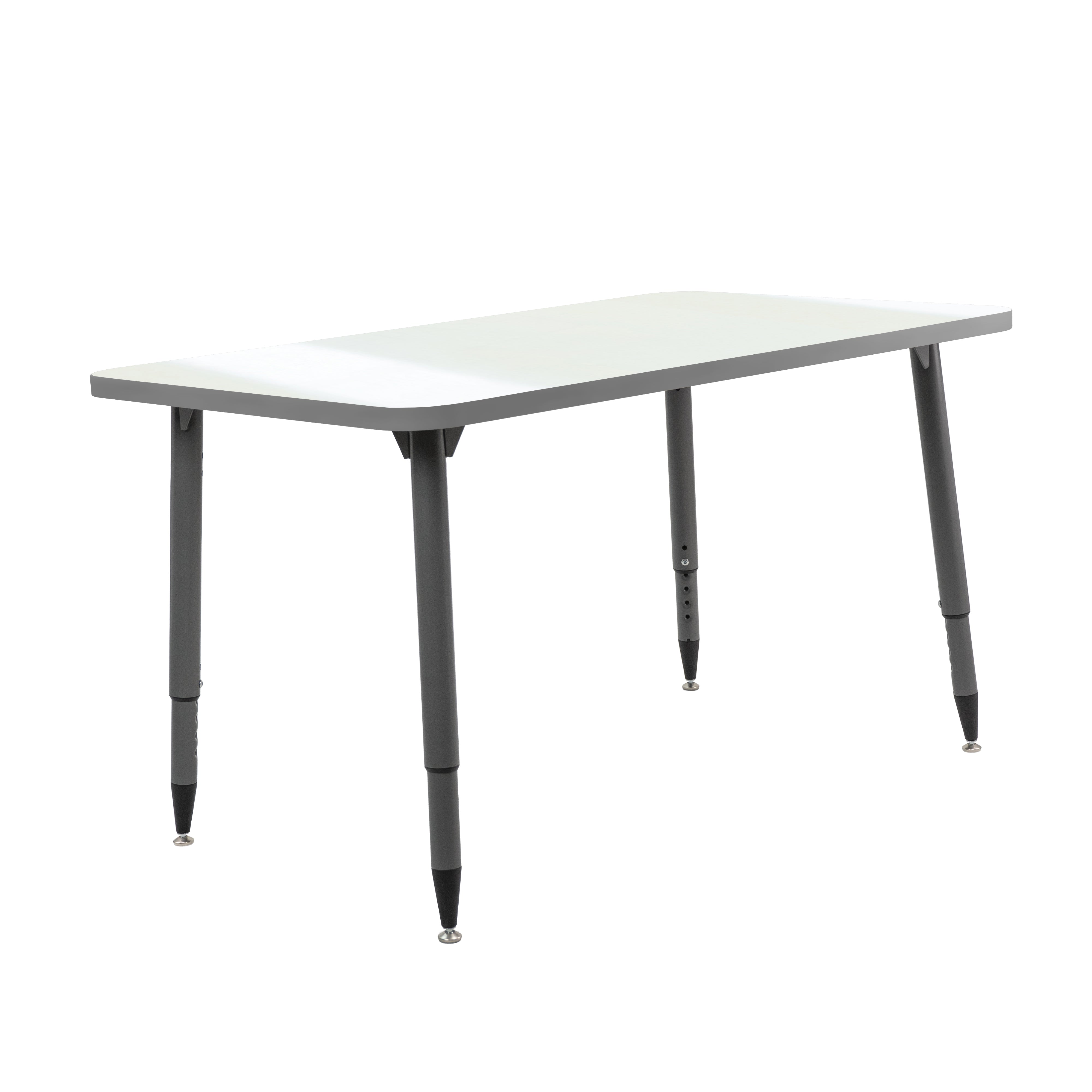Adapte 30" x 48" Rectangle Dry-Erase Activity Table with Adjustable Tapered Legs - Whiteboard/North Sea