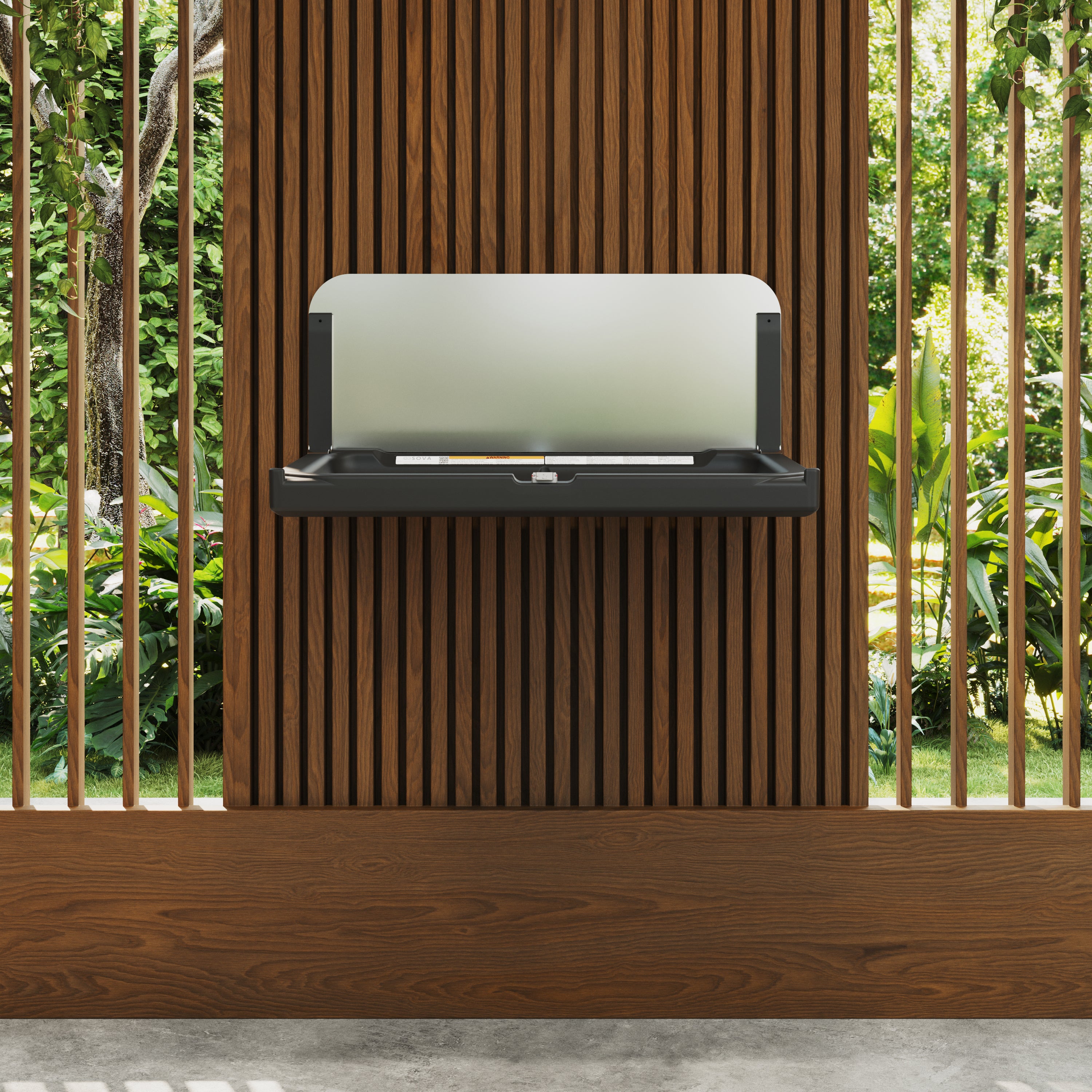 Element Horizontal Changing Station w/ Stainless Backsplash - Black