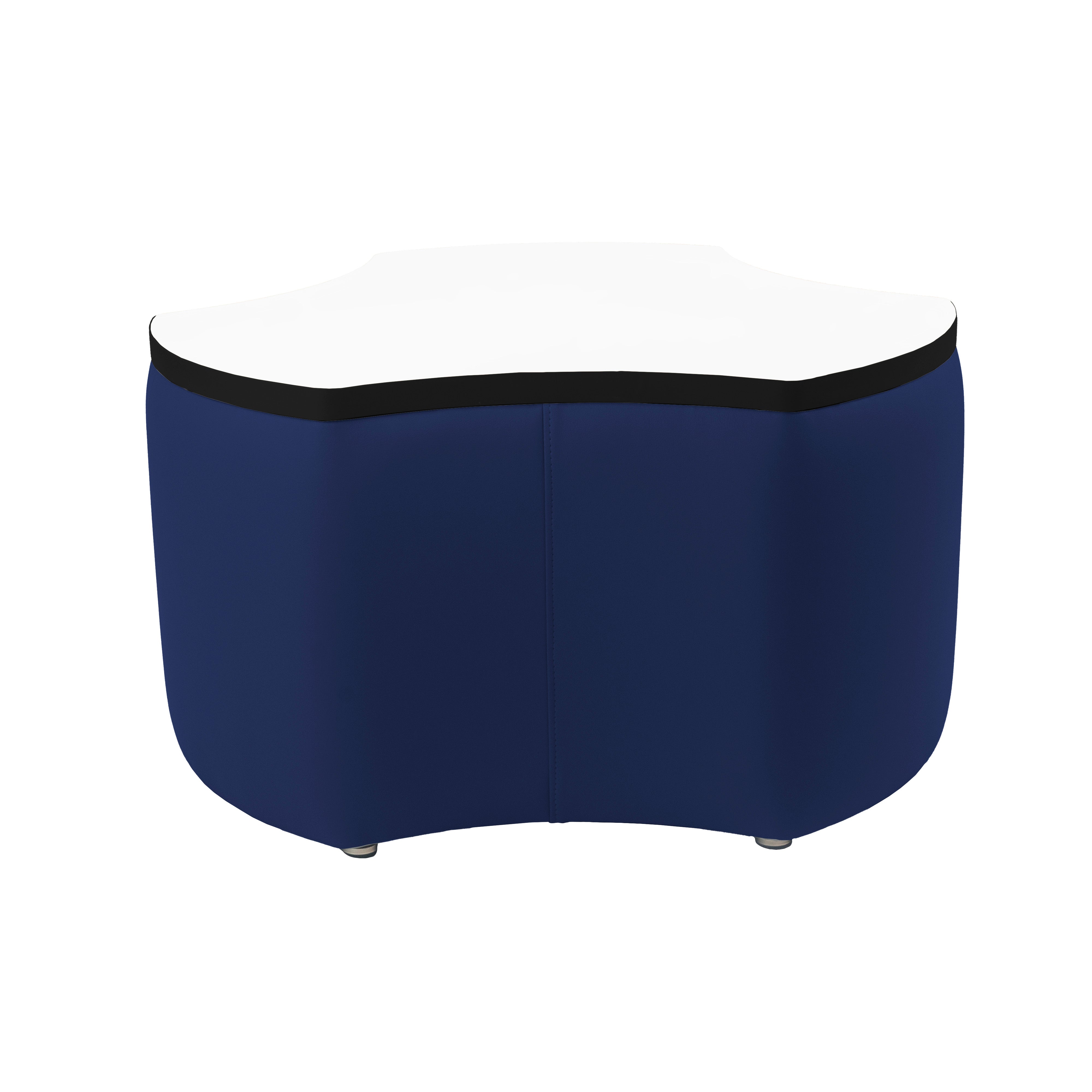 Pro Series Upholstered Cog Dry-Erase Ottoman Table 18" Height - Navy/Whiteboard