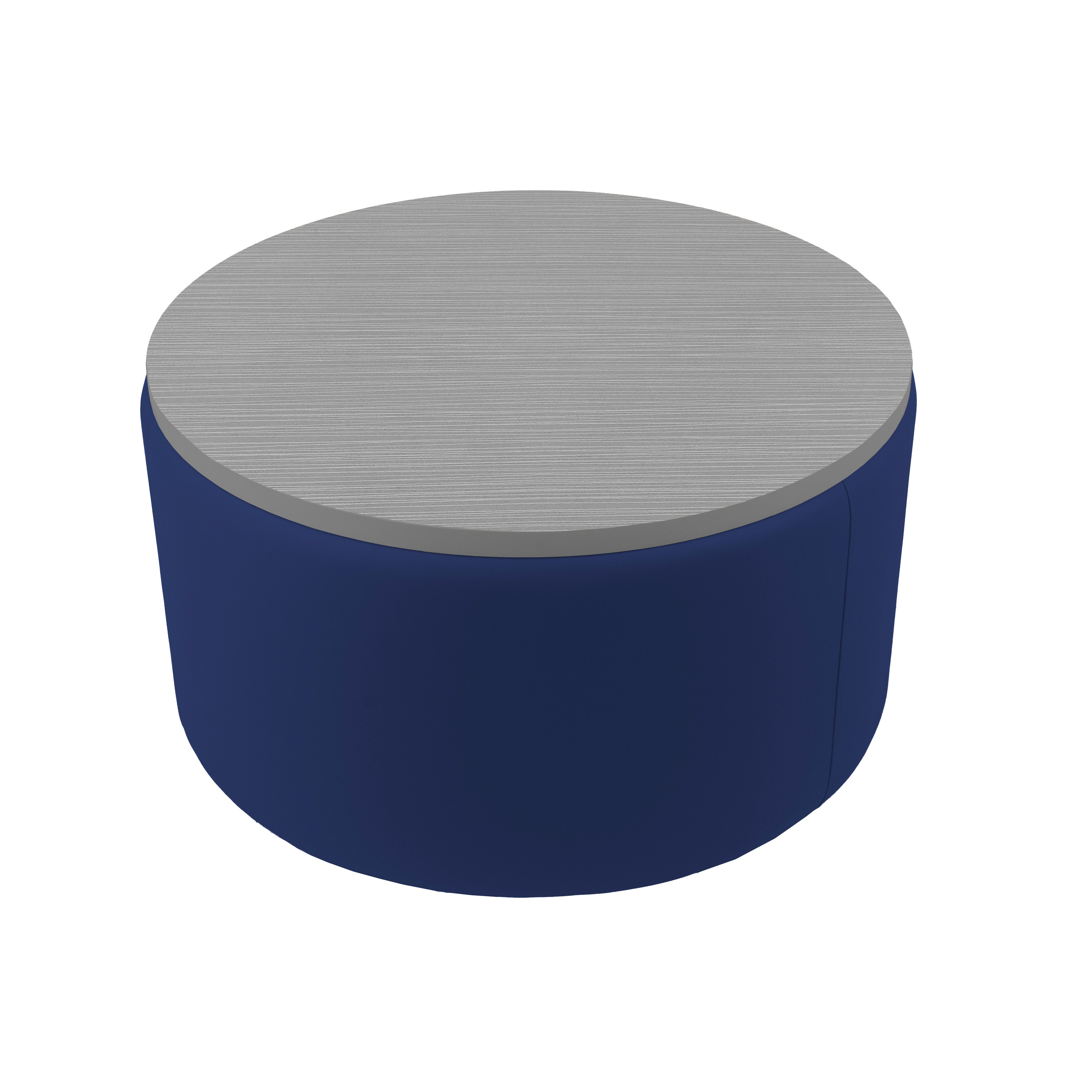 Pro Series Upholstered 30" Round Ottoman Table 18" Height - Navy/Cosmic Strandz