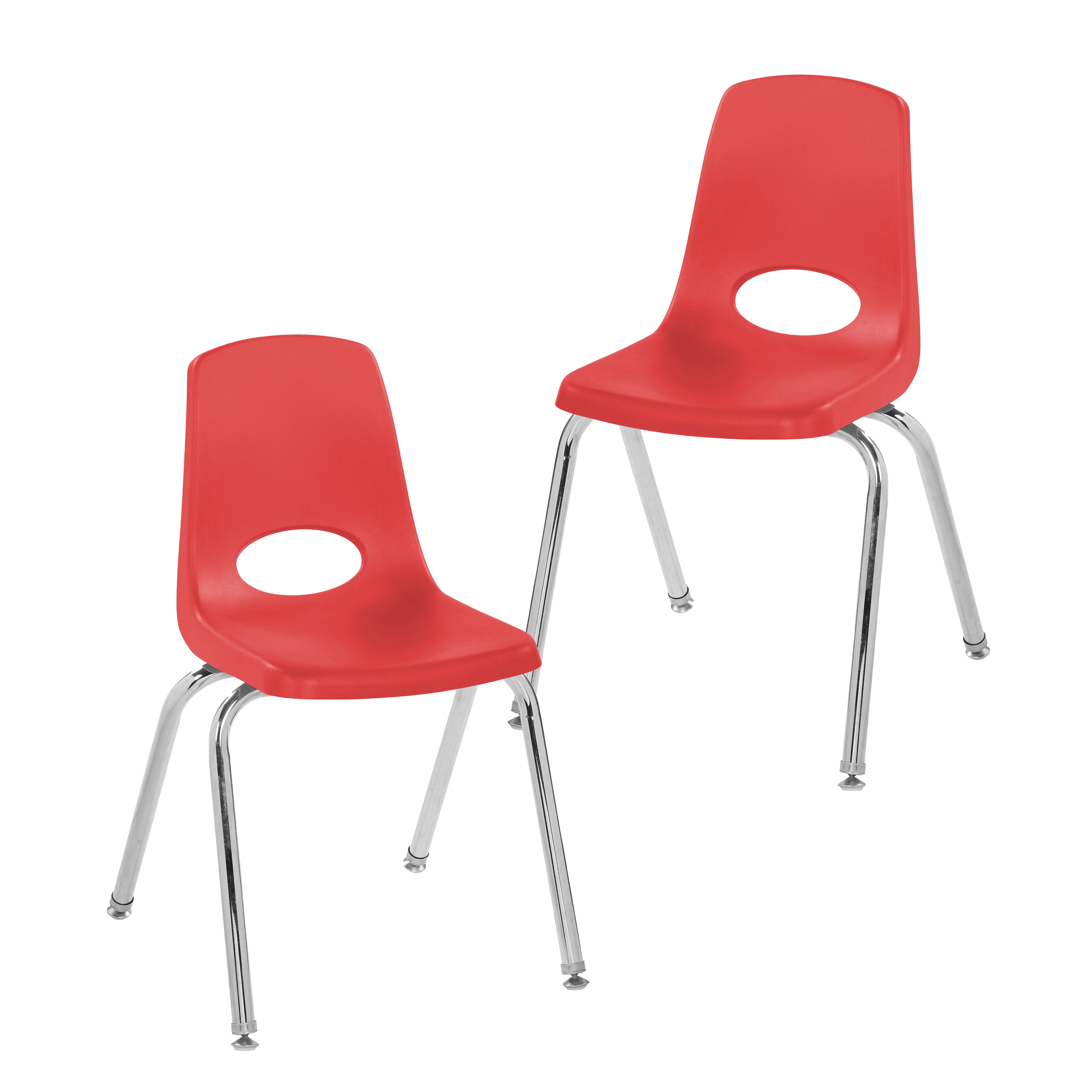 16" Stack Chair with Swivel Glides - Red