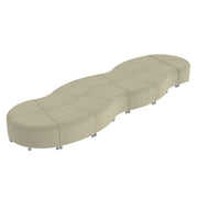 Pro Series Rustic Connect Curved Swell Backless Seating, 16-Piece Set - Almond