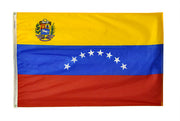 Venezuela Flag 3x5 ft. Nylon SolarGuard Nyl-Glo 100% Made in USA to Official United Nations Design Specifications.
