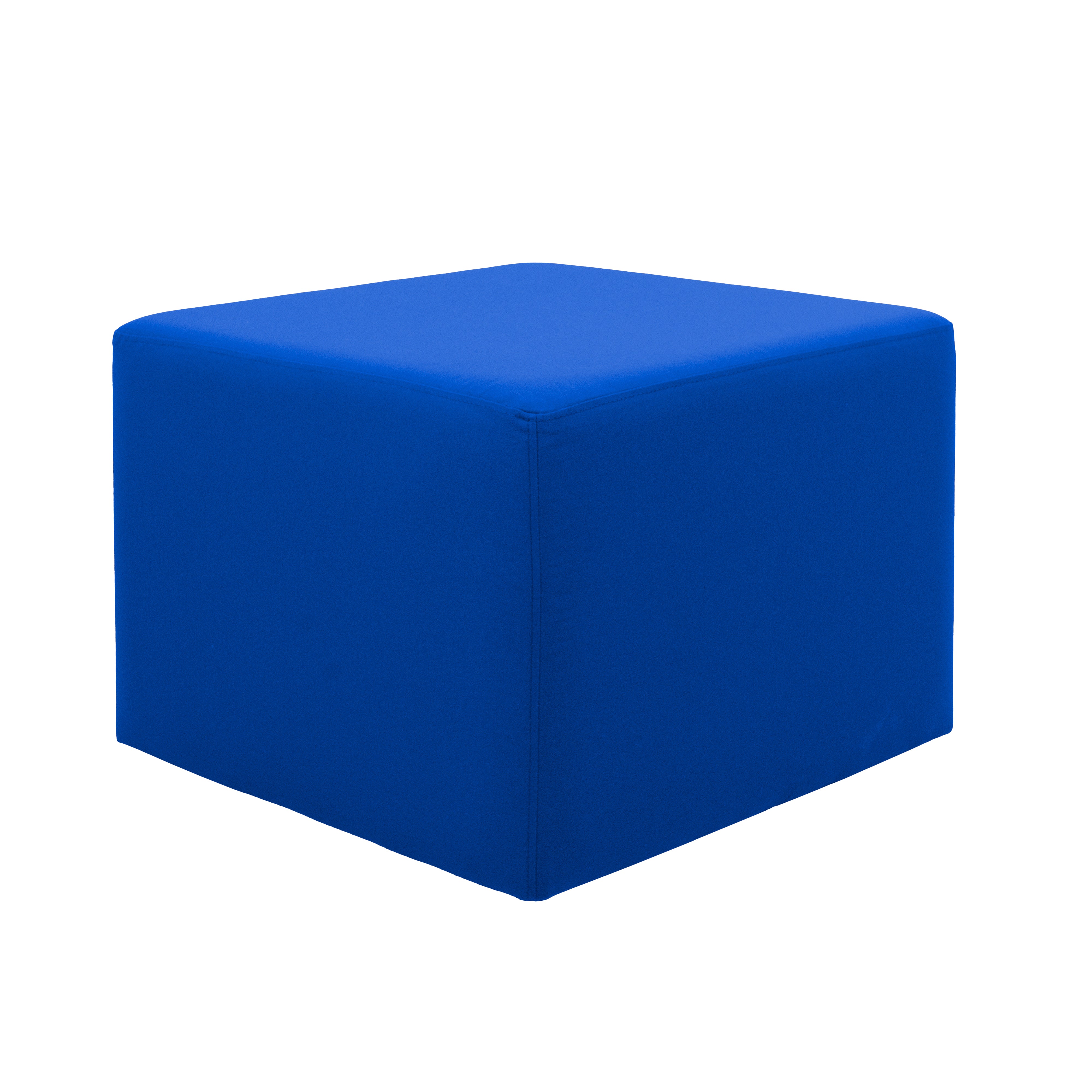 Outdoor 24" Square Ottoman with Sunbrella®, 18" H - Canvas Pacific Blue