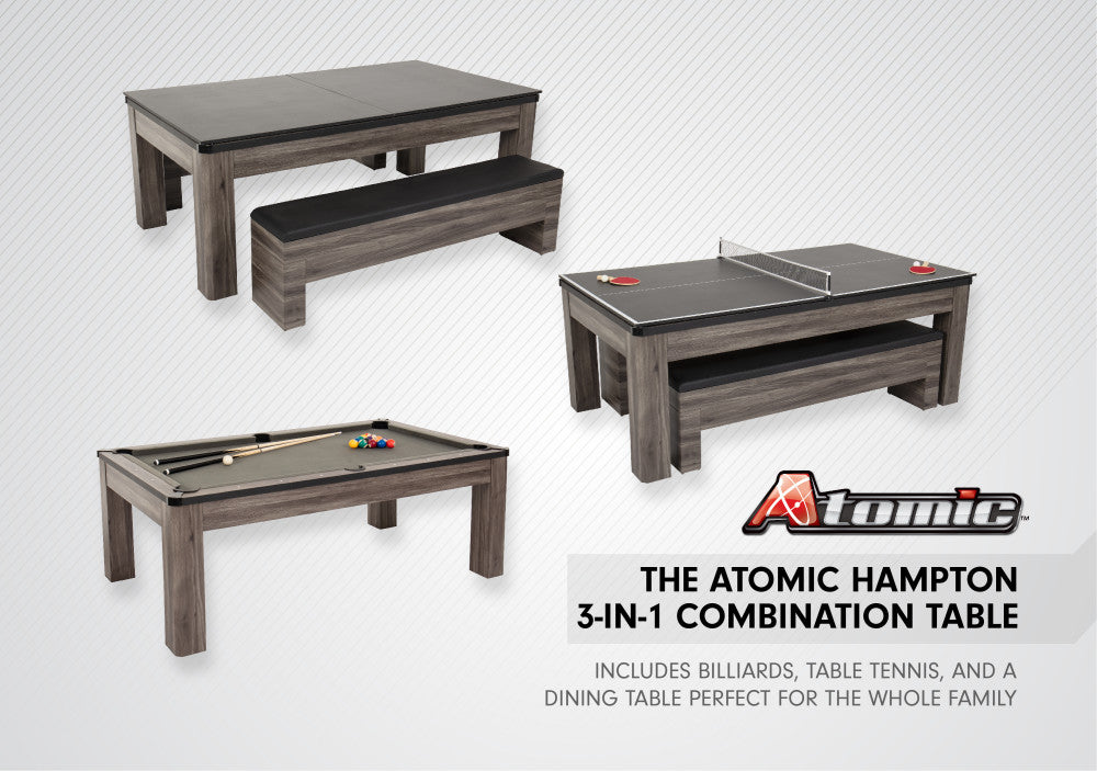Atomic Hampton 3 In 1 Pool/Table Tennis Dining Table