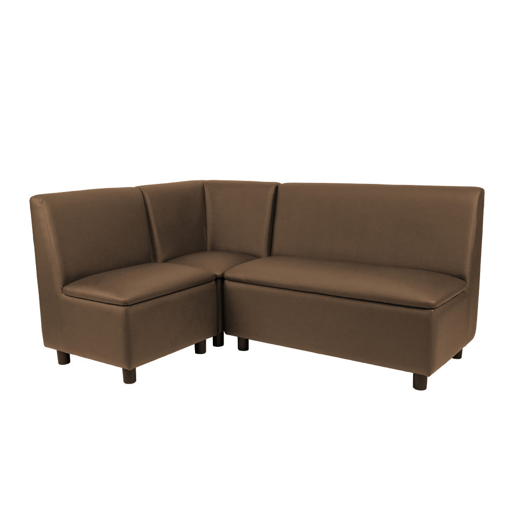 Kid Comfort Collective Modular L-Shaped Seating, 3-Piece Set - Chocolate