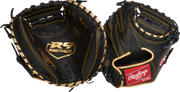 Rawlings R9 Baseball Series Training Catchers Mitt 27-Inch Baseball Glove - Right Hand Thrower - Black