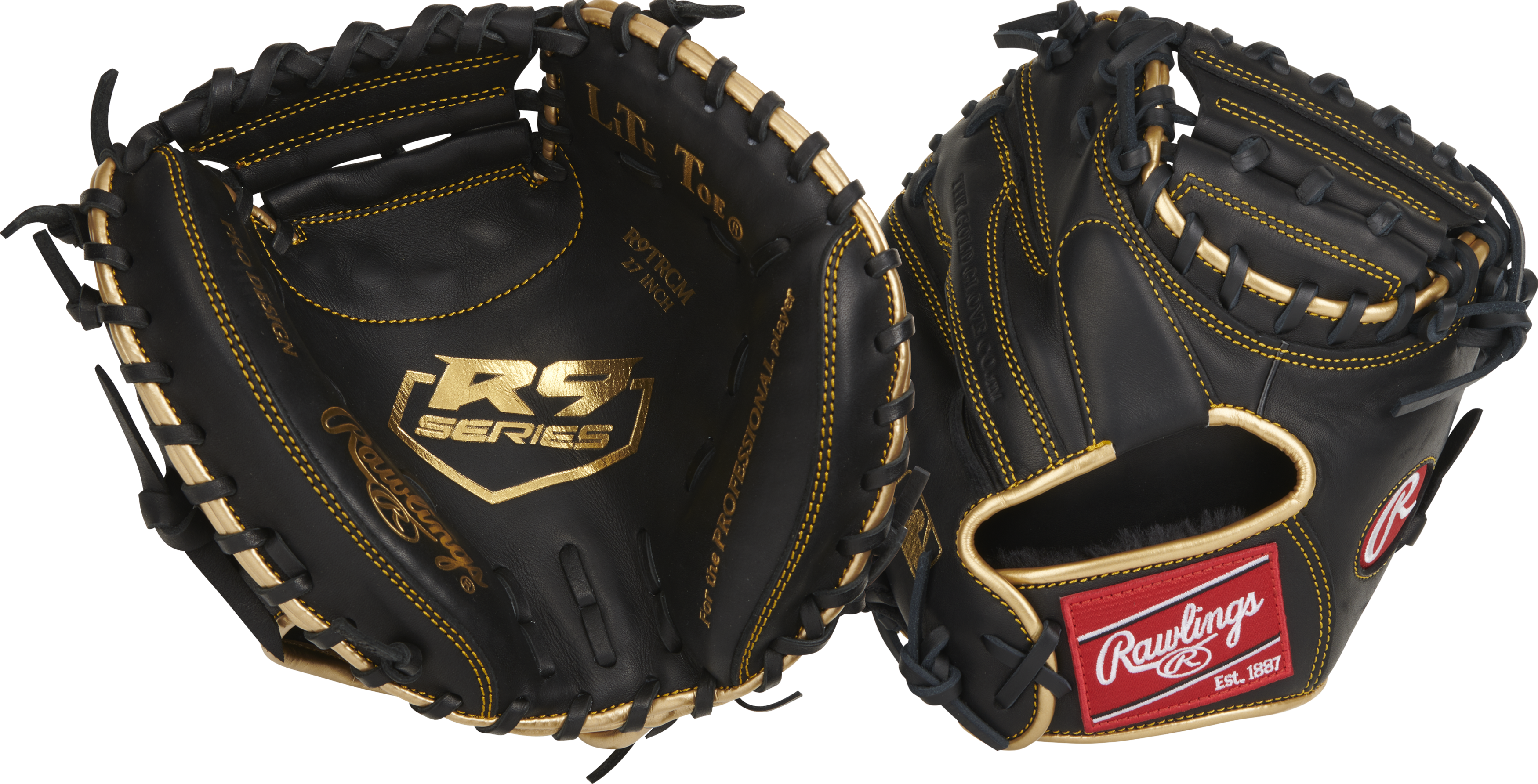 Rawlings R9 Baseball Series Training Catchers Mitt 27-Inch Baseball Glove - Right Hand Thrower - Black