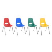 16" Stack Chair with Swivel Glides, 4-Piece - Assorted