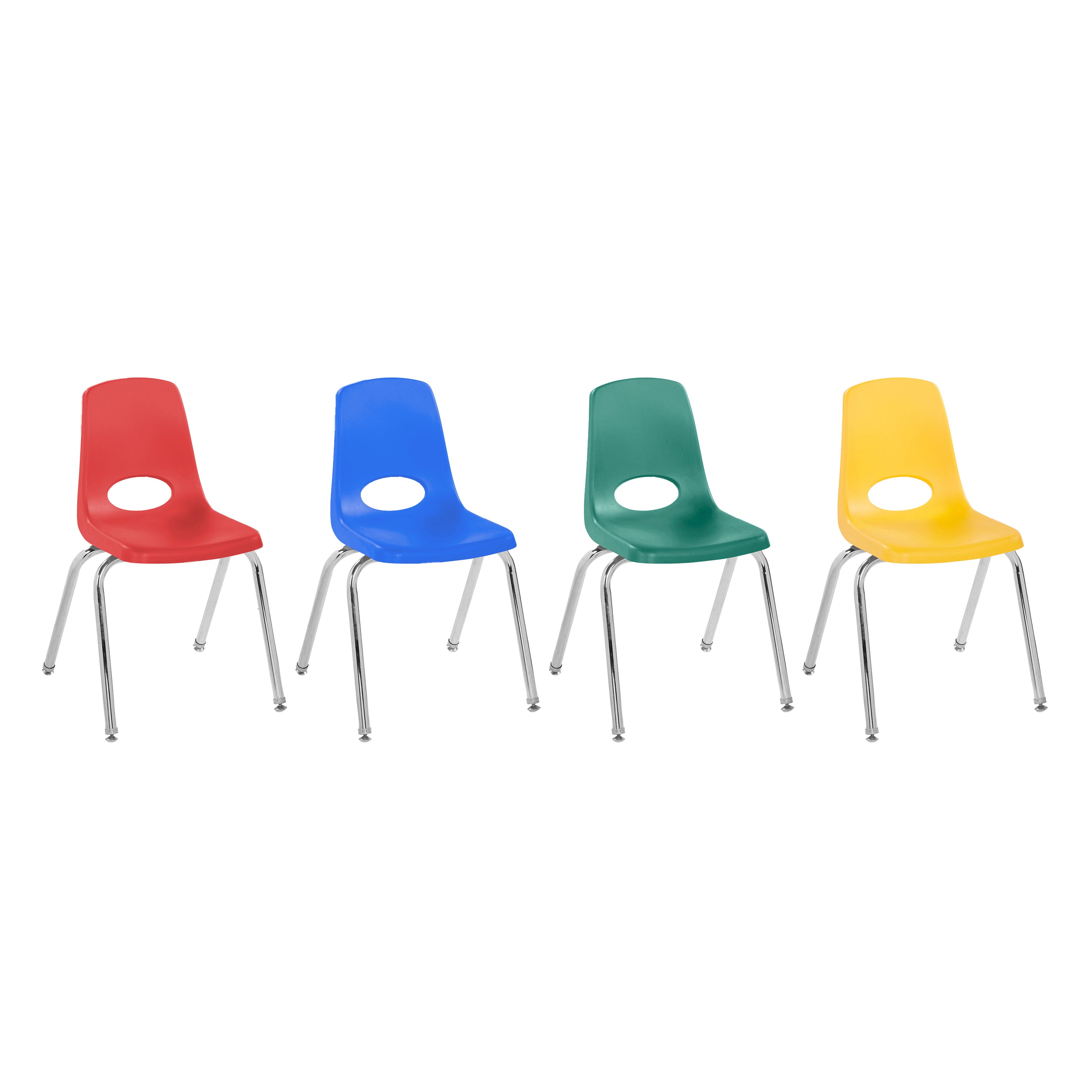 16" Stack Chair with Swivel Glides, 4-Piece - Assorted
