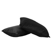 12" x 20" Rectangle Lumbar Microfiber and Faux Leather Pillow with Piping, 2-Piece - Onyx