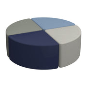 SoftScape Pie Ottoman 12" Height, 4-Piece - Navy/Powder Blue