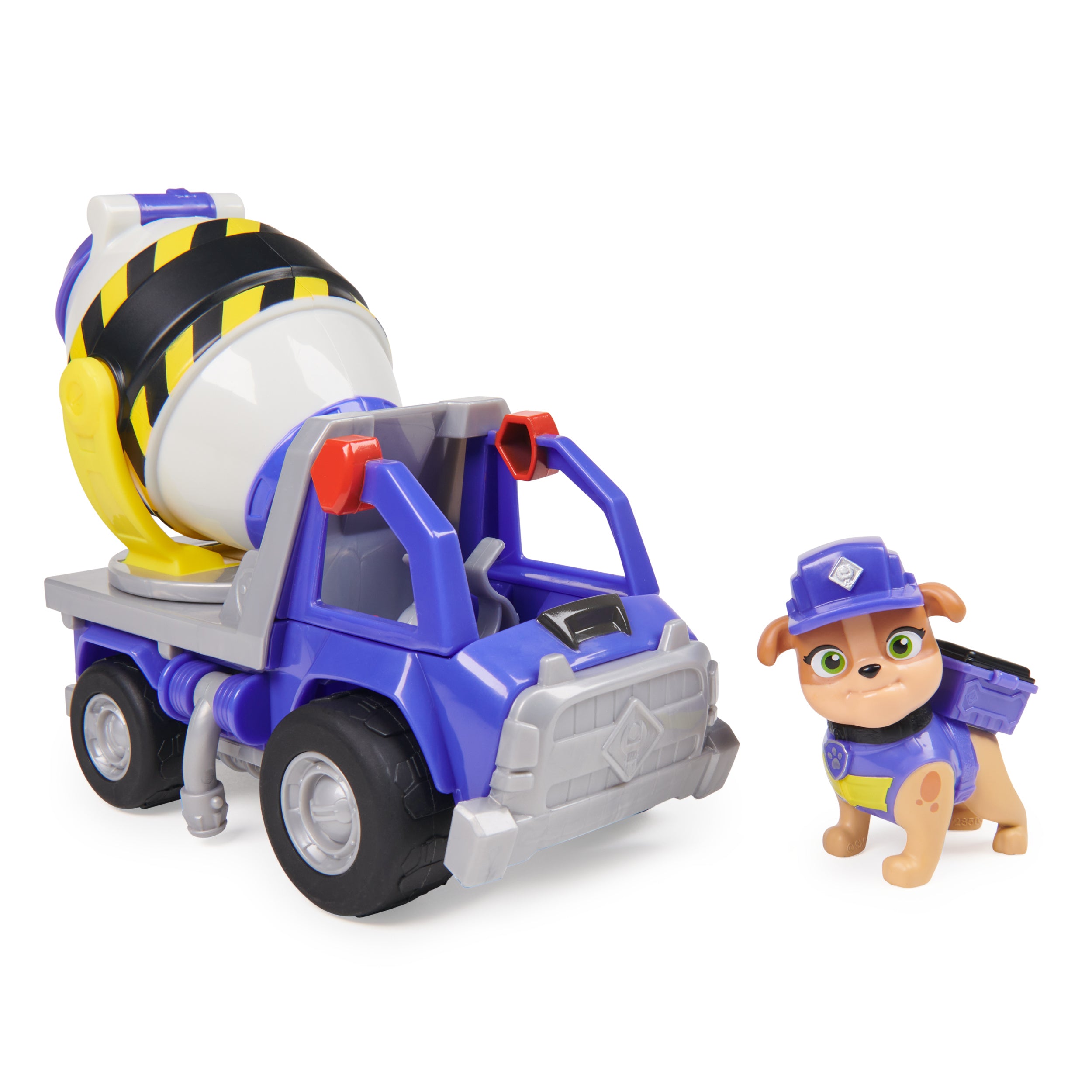 Rubble & Crew, Mix’s Cement Mixer Toy Truck with Action Figure and Movable Construction Toys, Kids Toys for Ages 3 and Up
