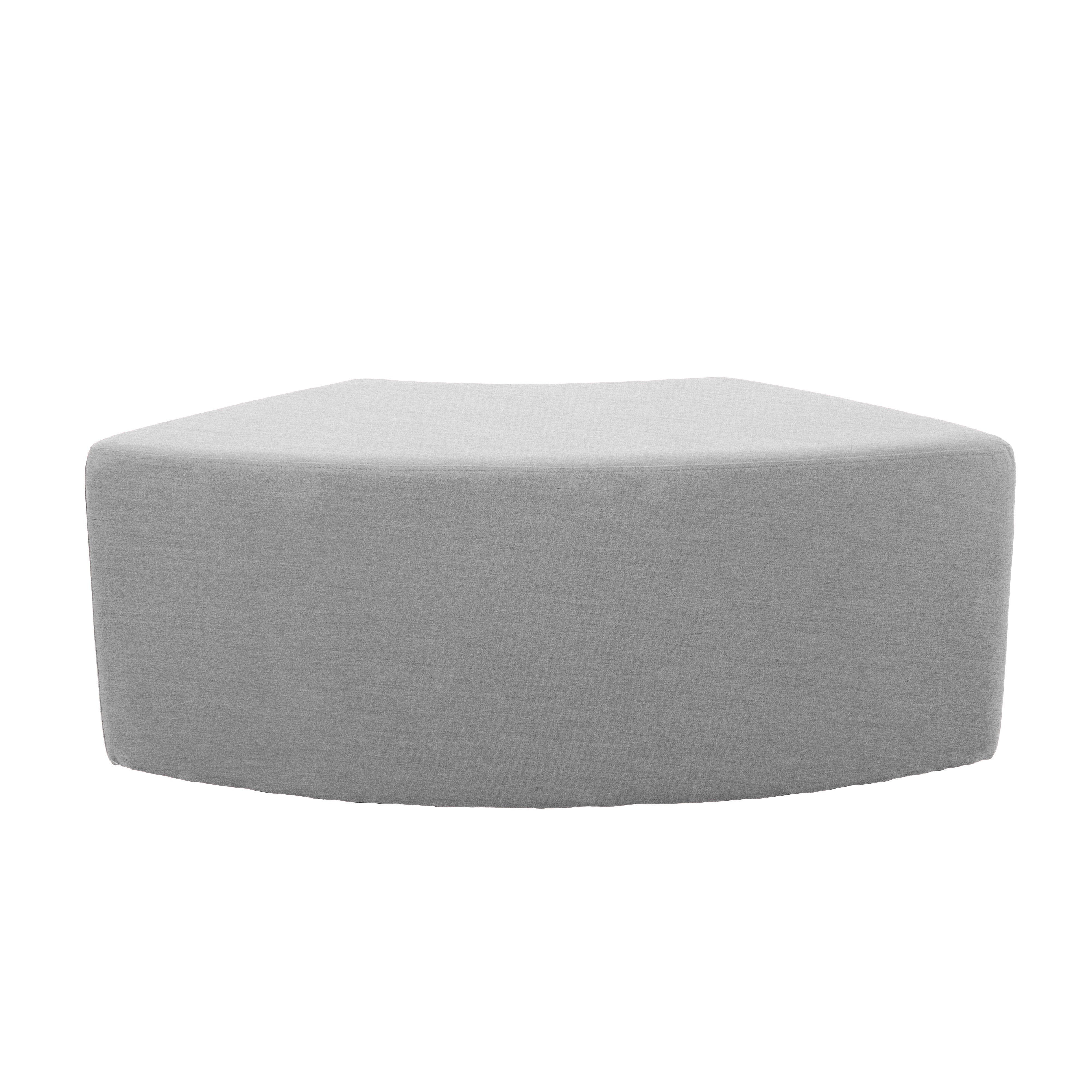 Outdoor 24" x 48" S-Curve Ottoman with Sunbrella®, 18" H - Canvas Granite