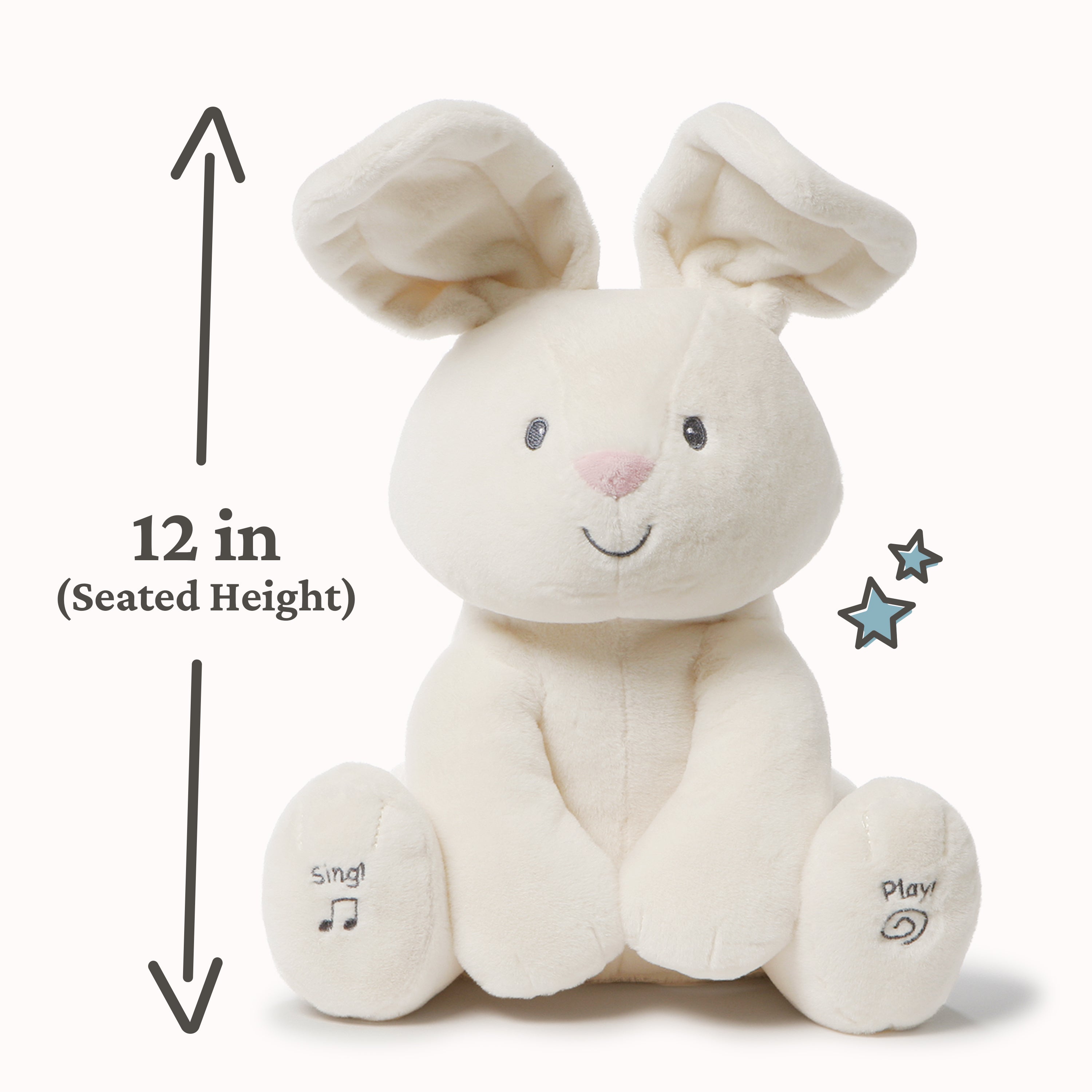 Baby GUND Flora the Bunny Animated Plush, Singing Stuffed Animal Toy for Ages 0 and Up, Cream, 12" Styles May Vary